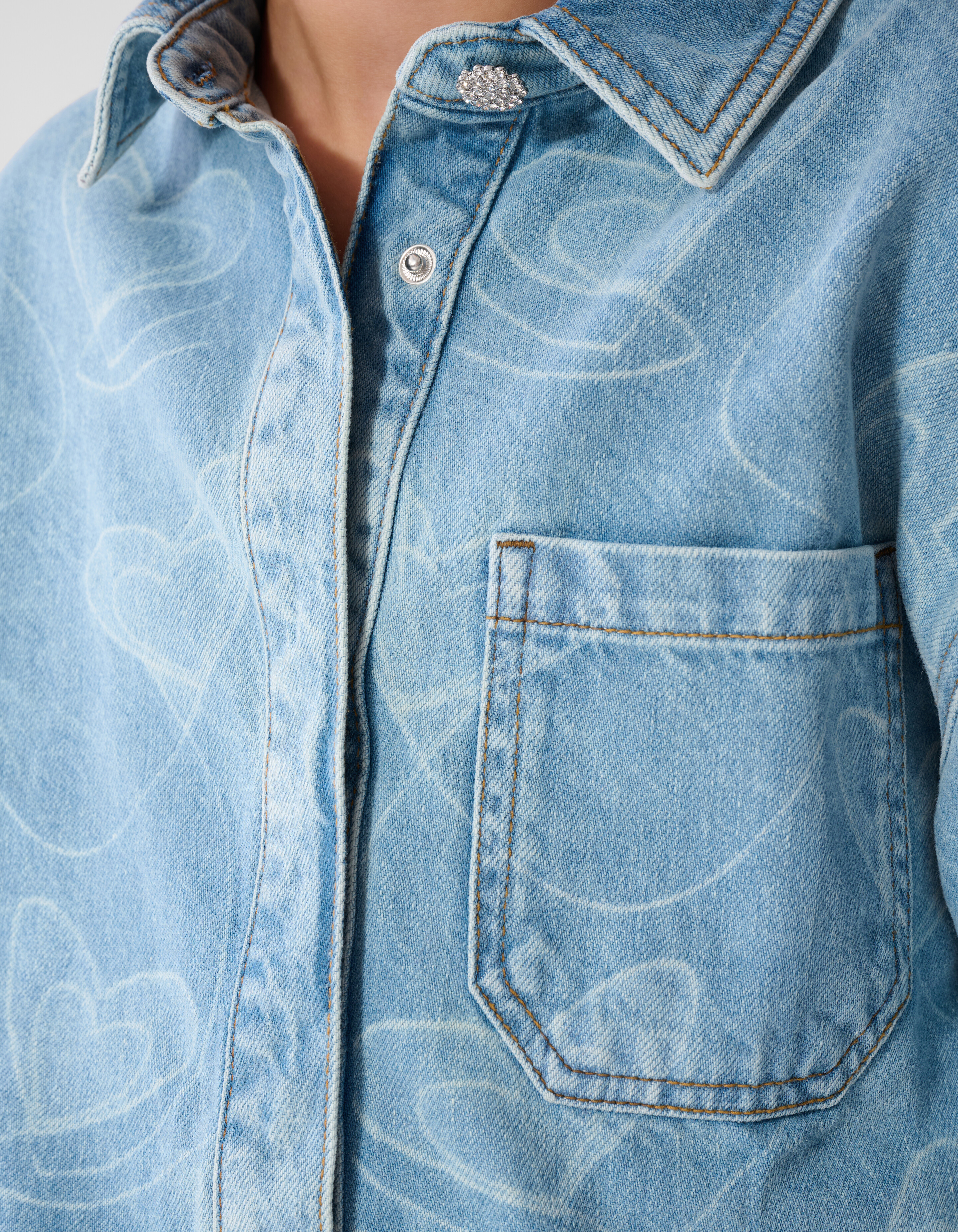 Denimbluse mit Herzprint SHOEBY GIRLS