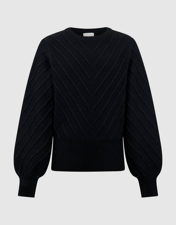 Schwarzer Glitzer-Strickpullover SHOEBY GIRLS