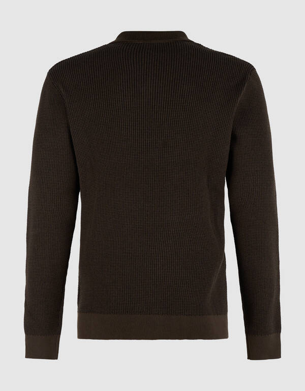 Geflochtenes Strick-Polo dunkelbraun SHOEBY MEN