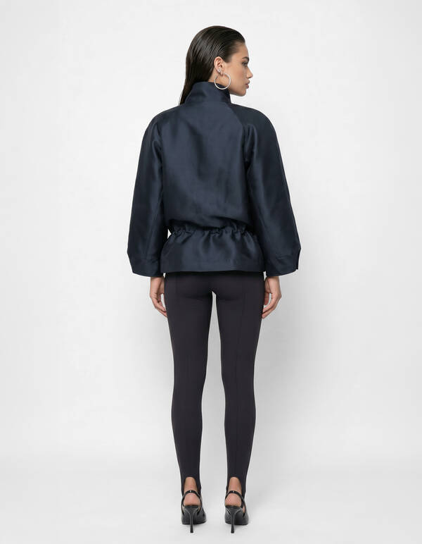 Jacke aus Satin-Twill mit Kordelzug Schwarz SHOEBY WOMEN