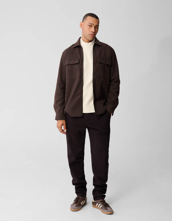 Soft Zip Overshirt Dunkelbraun SHOEBY MEN