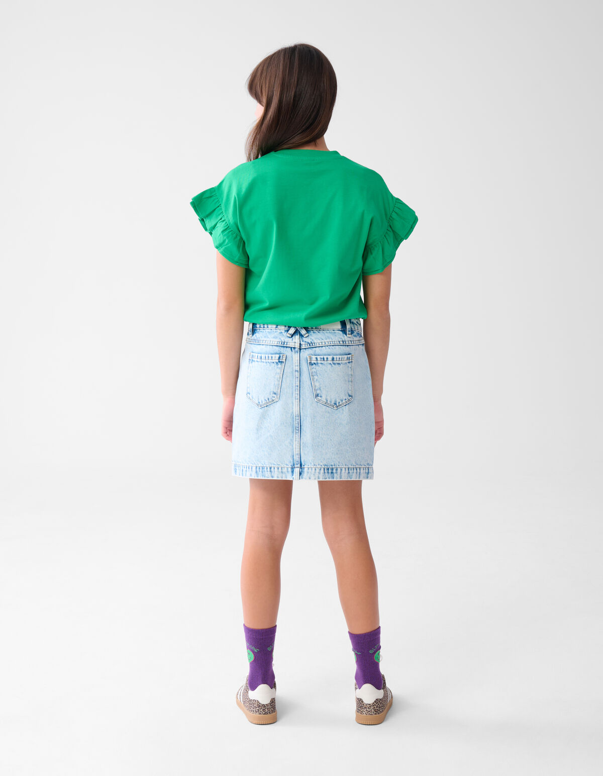 Bestickter Denim-Rock Blau SHOEBY GIRLS