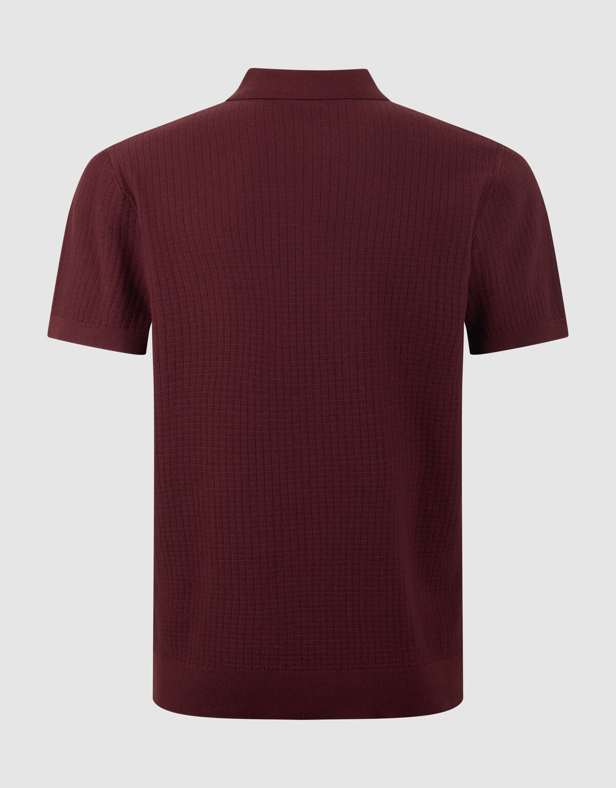 Gestricktes Zip-Poloshirt Dunkelrot SHOEBY MEN