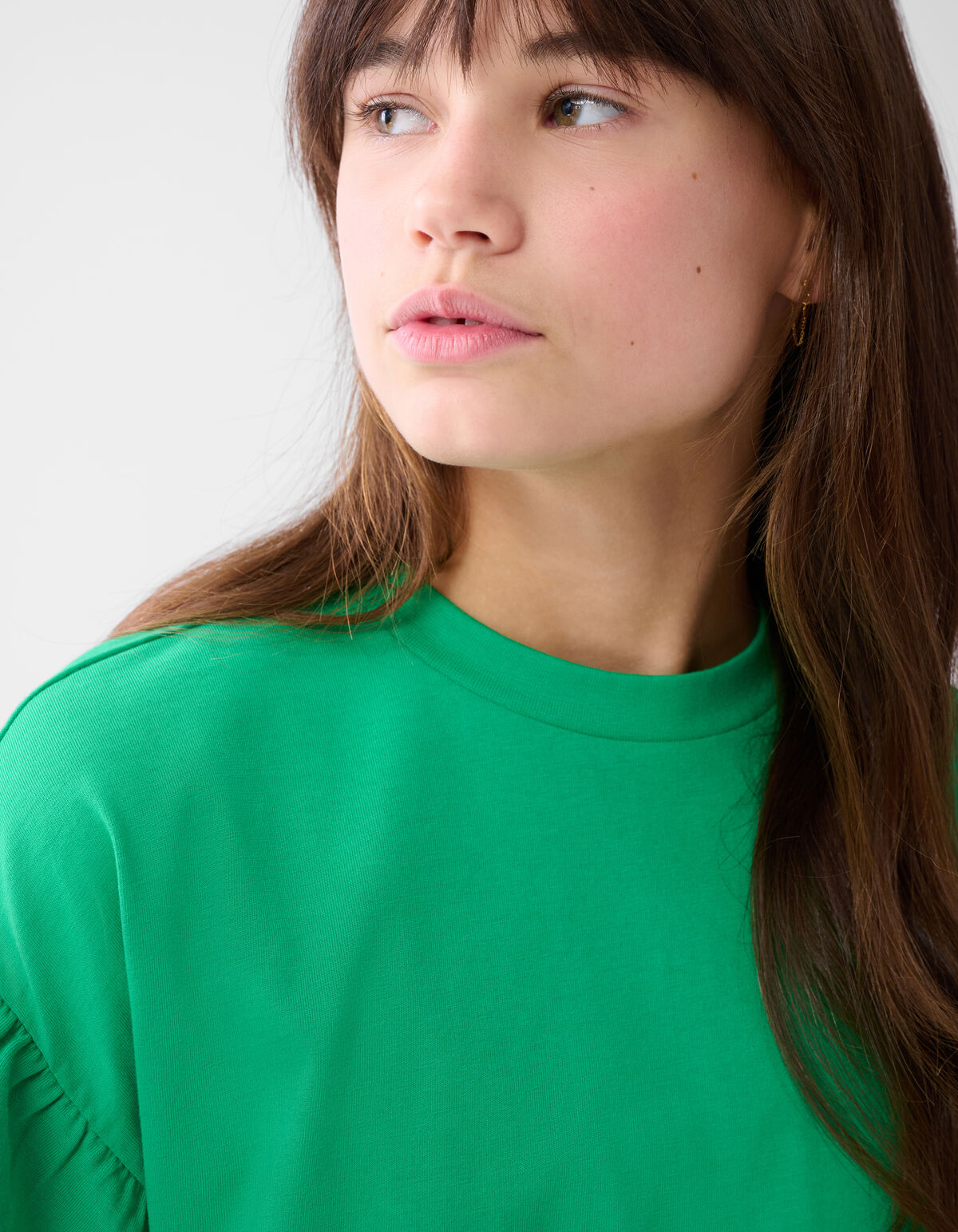 R&uuml;schen-T-Shirt Gr&uuml;n SHOEBY GIRLS