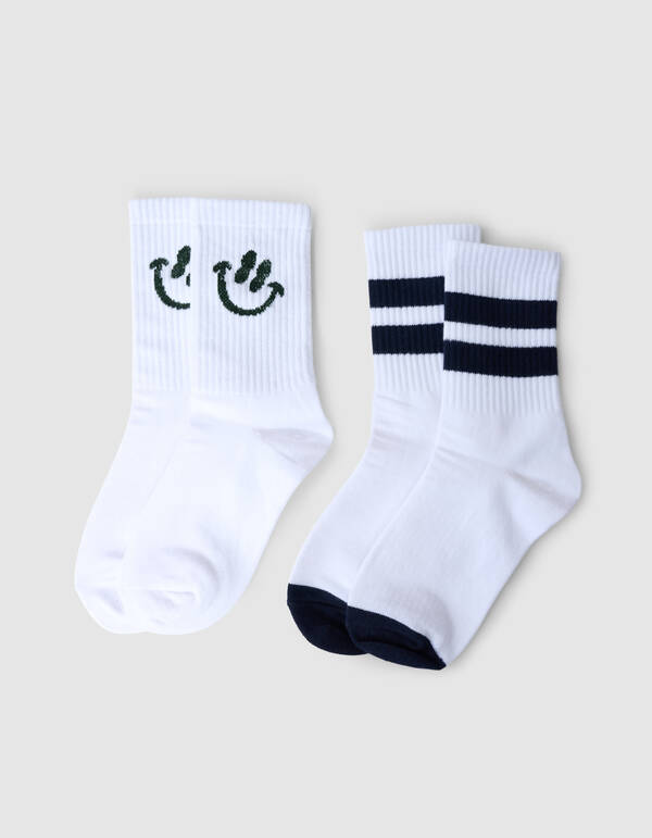 Gestreifte Socken Weiß SHOEBY ACCESSOIRES