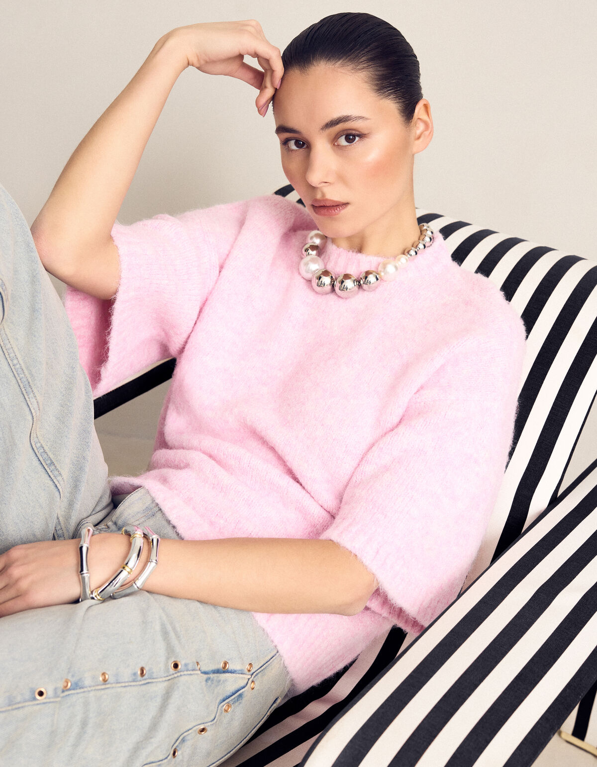 Flauschiges Kurzarmoberteil Rosa SHOEBY WOMEN