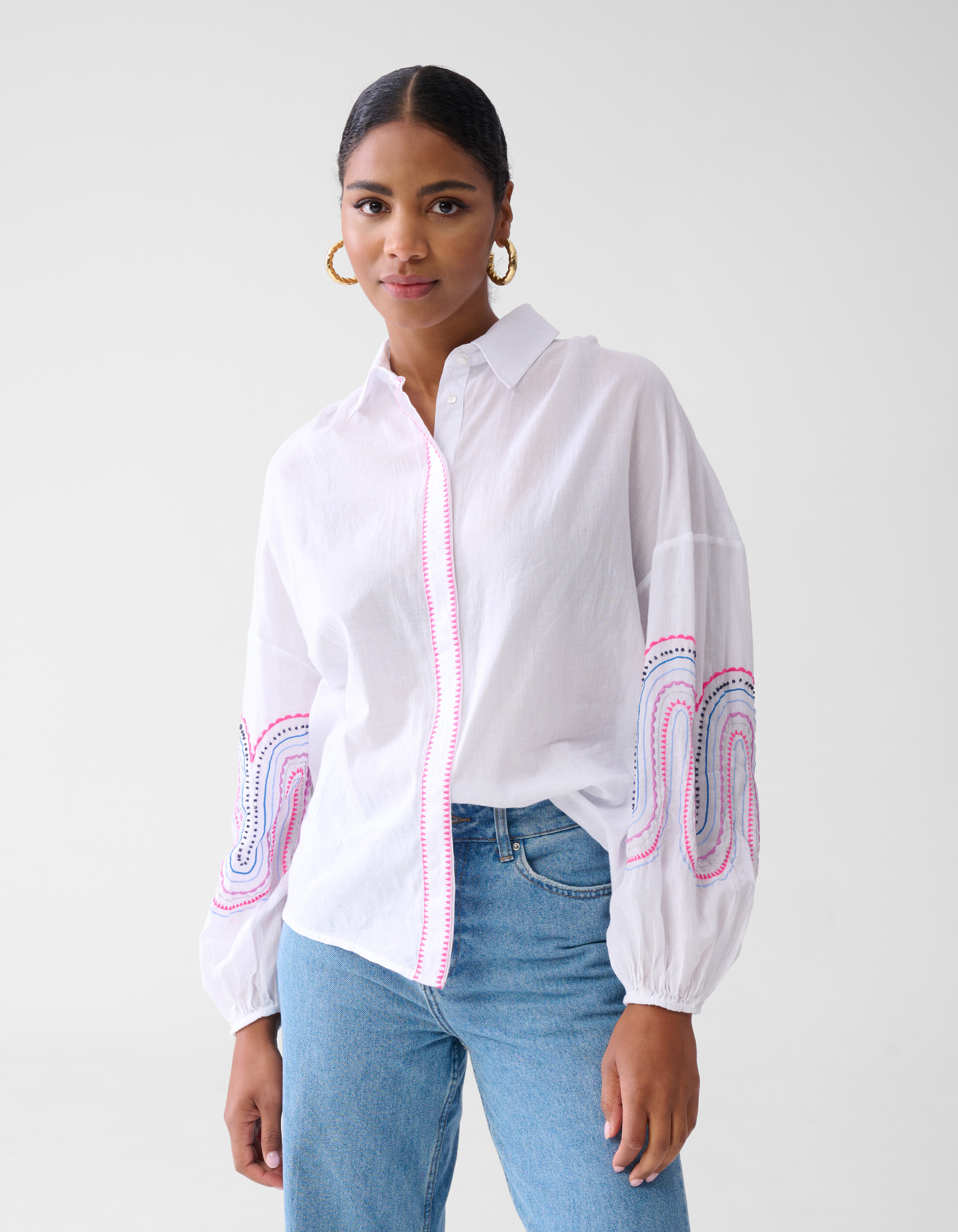 Bluse mit Stickerei Off White SHOEBY WOMEN