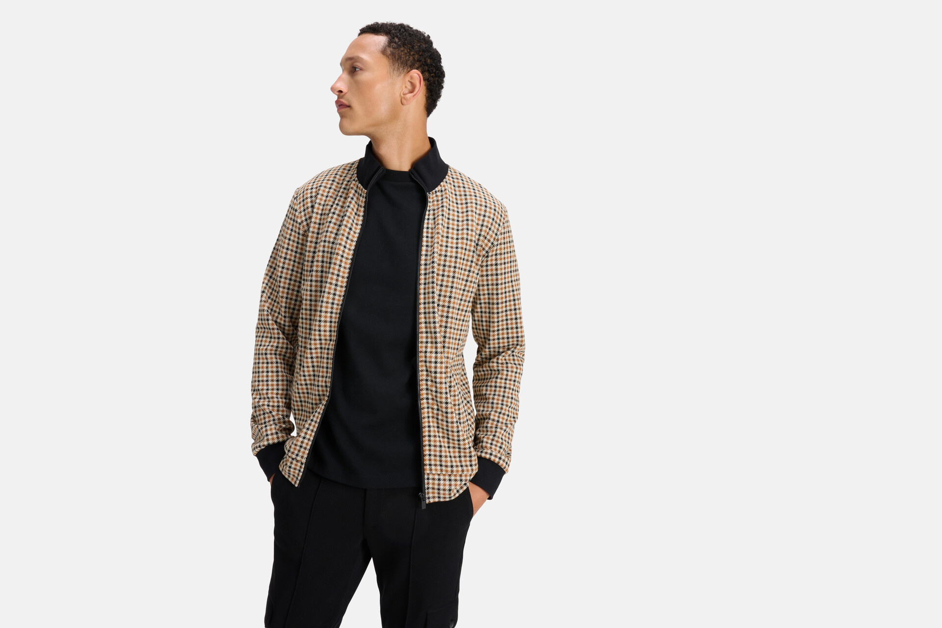 Karierte Strickjacke Braun SHOEBY MEN