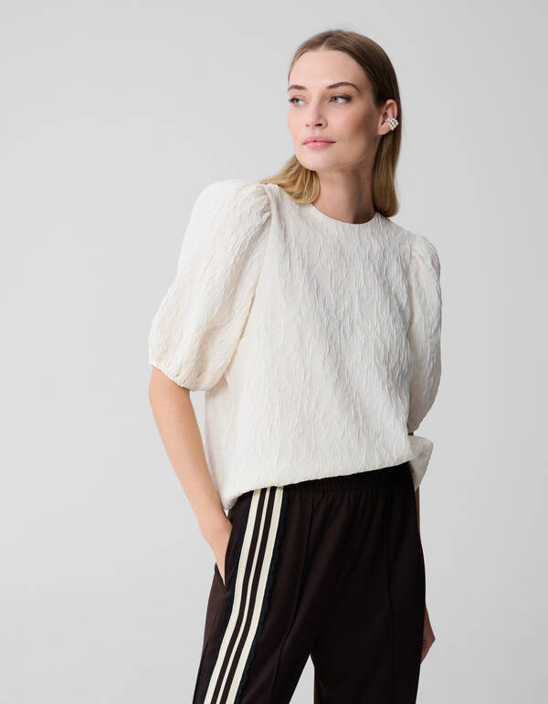 Jacquard Struktur Top Gebrochen Weiß SHOEBY WOMEN