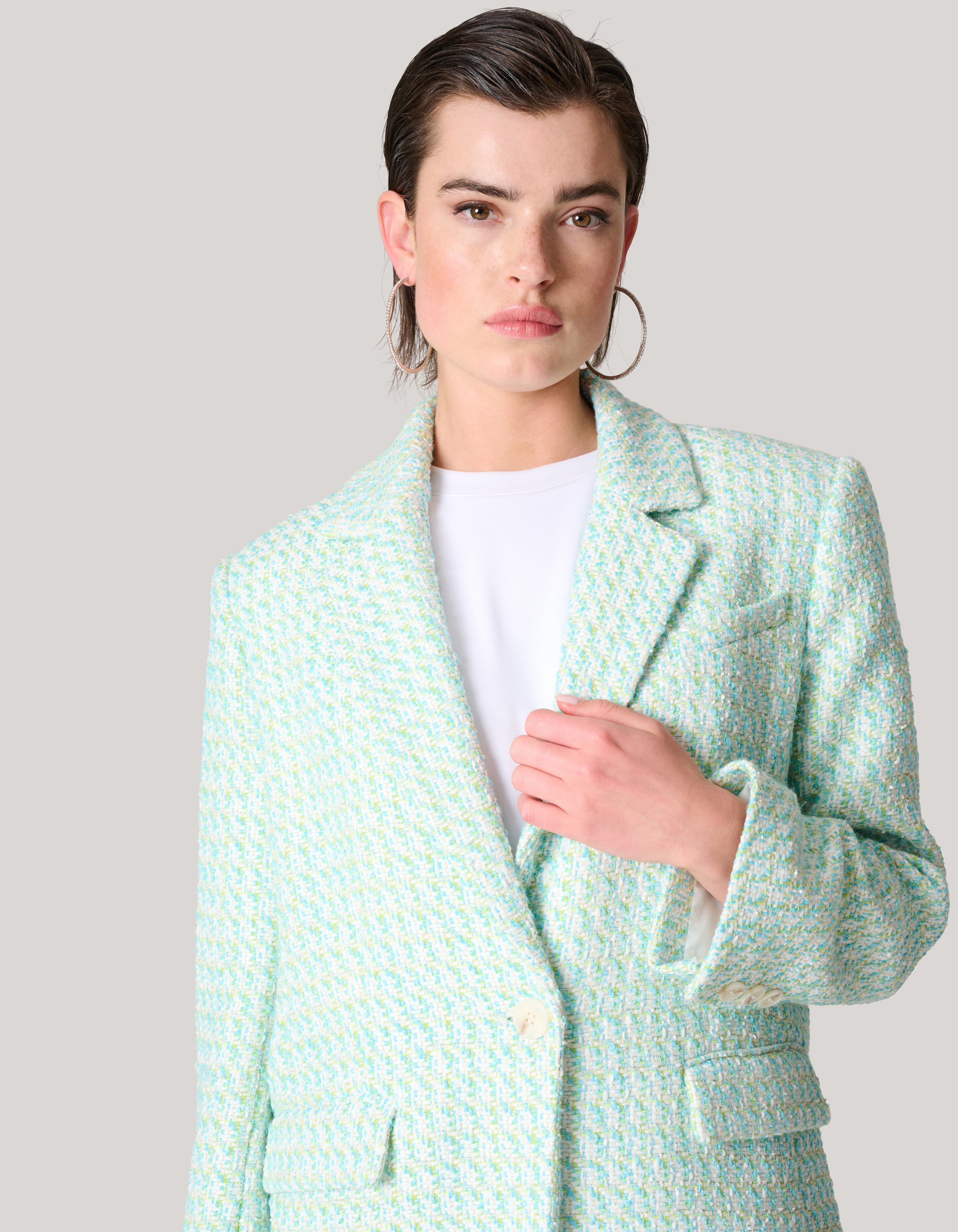 Übergroßer Tweed-Blazer Blau SHOEBY WOMEN