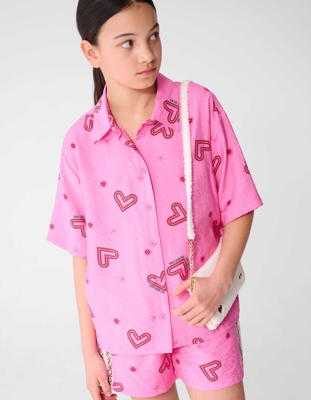 Herzstruktur Bluse Rosa SHOEBY GIRLS