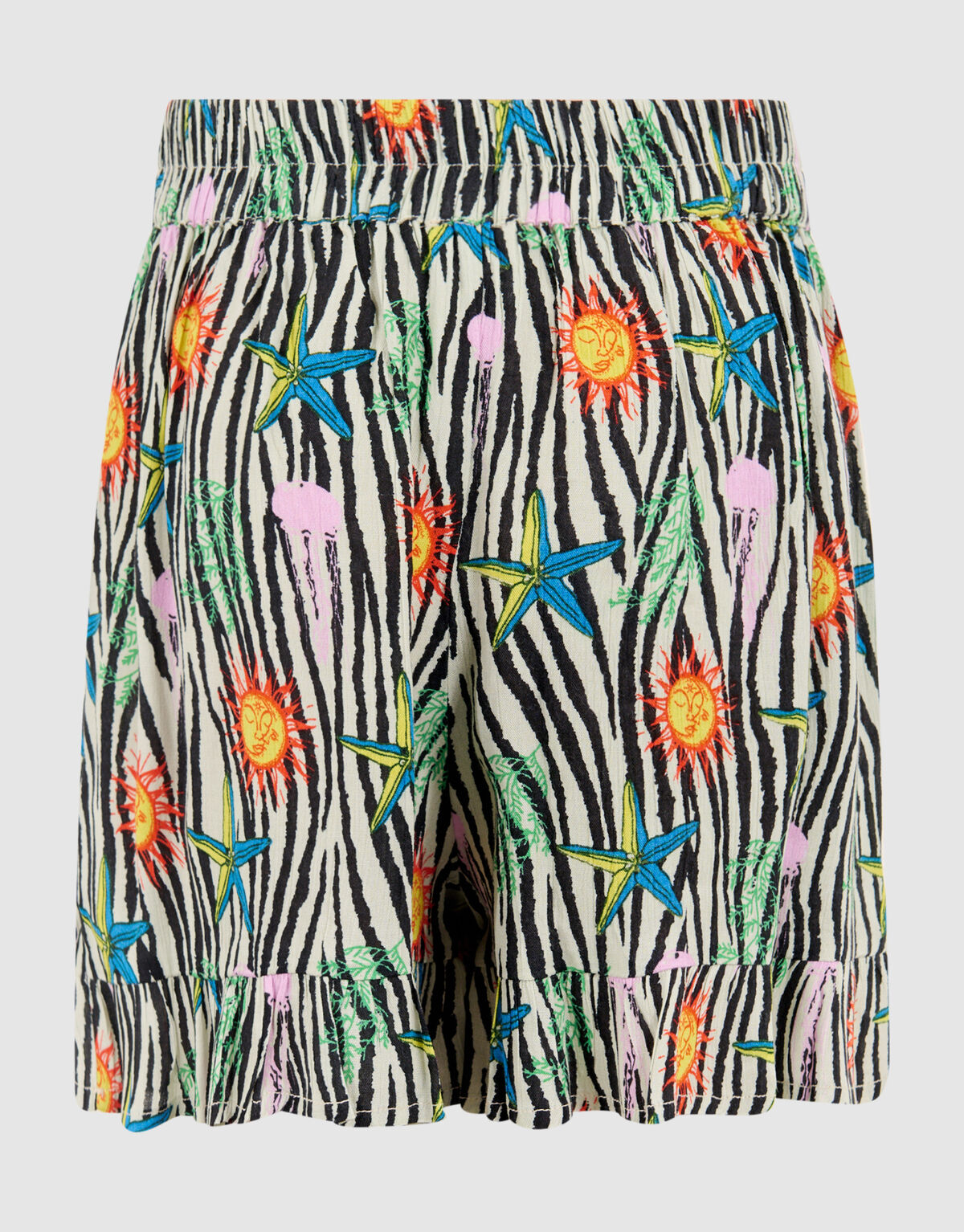 Bedruckter Zebra-Skort Off White SHOEBY GIRLS