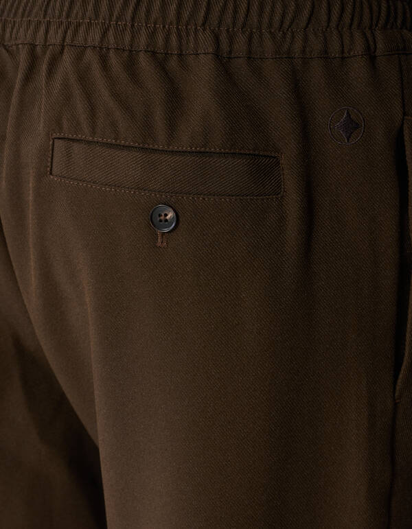 Twill Pintuck Hose Dunkelbraun SHOEBY MEN