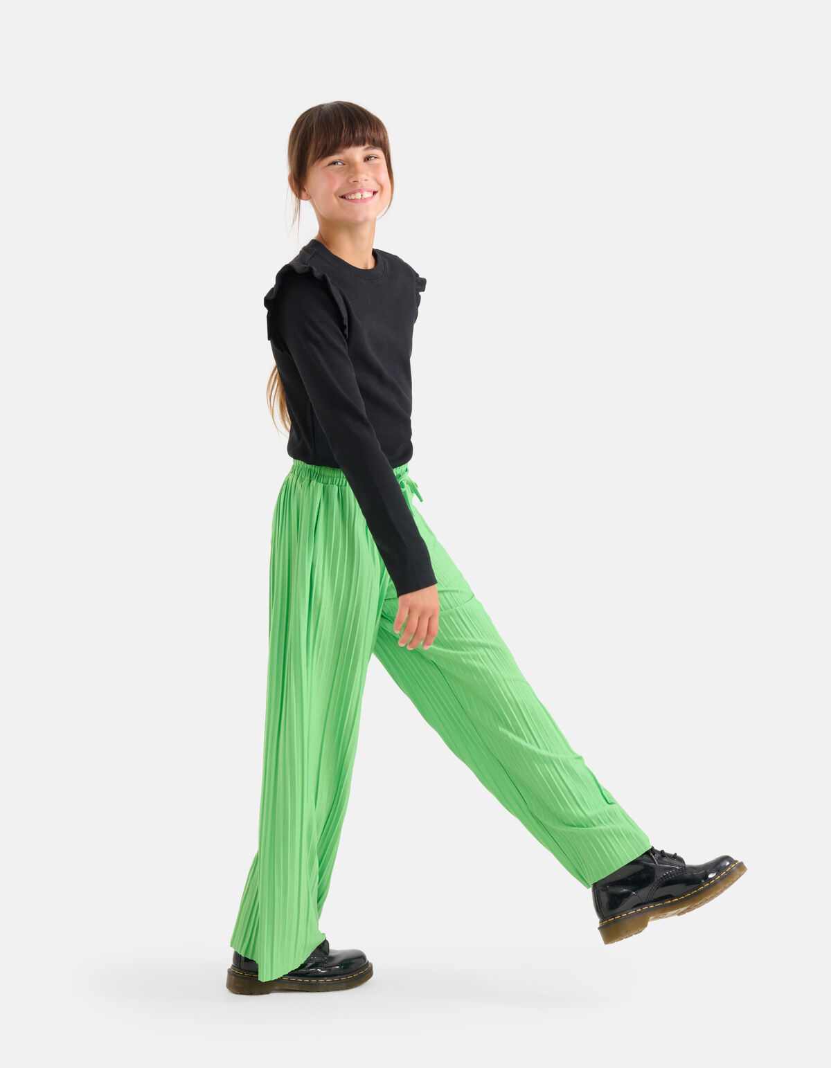 Plisse Palazzo-Hose Grün SHOEBY GIRLS