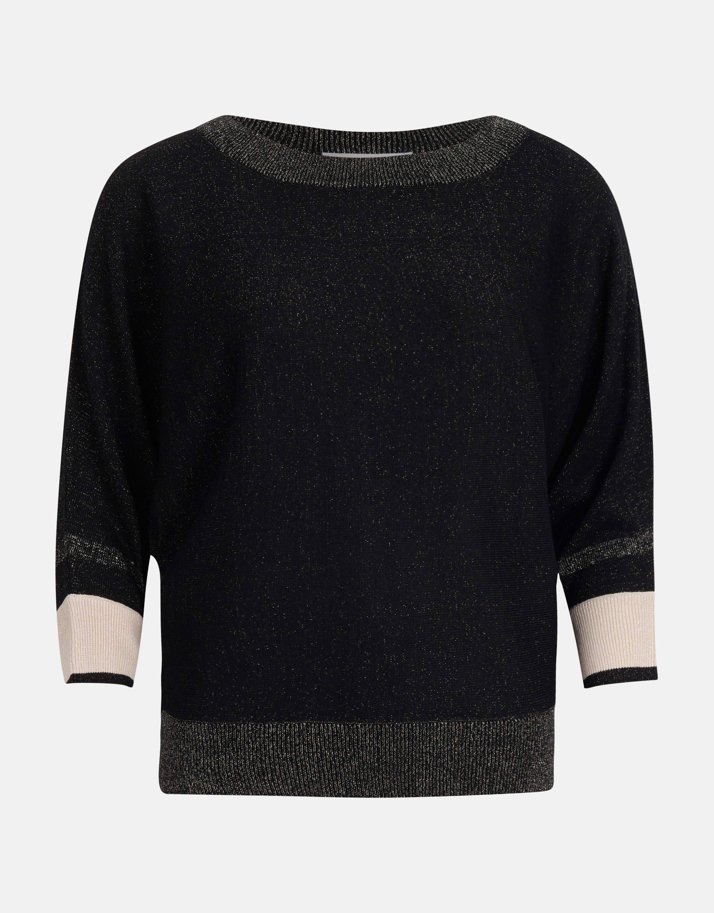 Colourblock Fledermausärmel Pullover Schwarz von M SHOEBY WOMEN