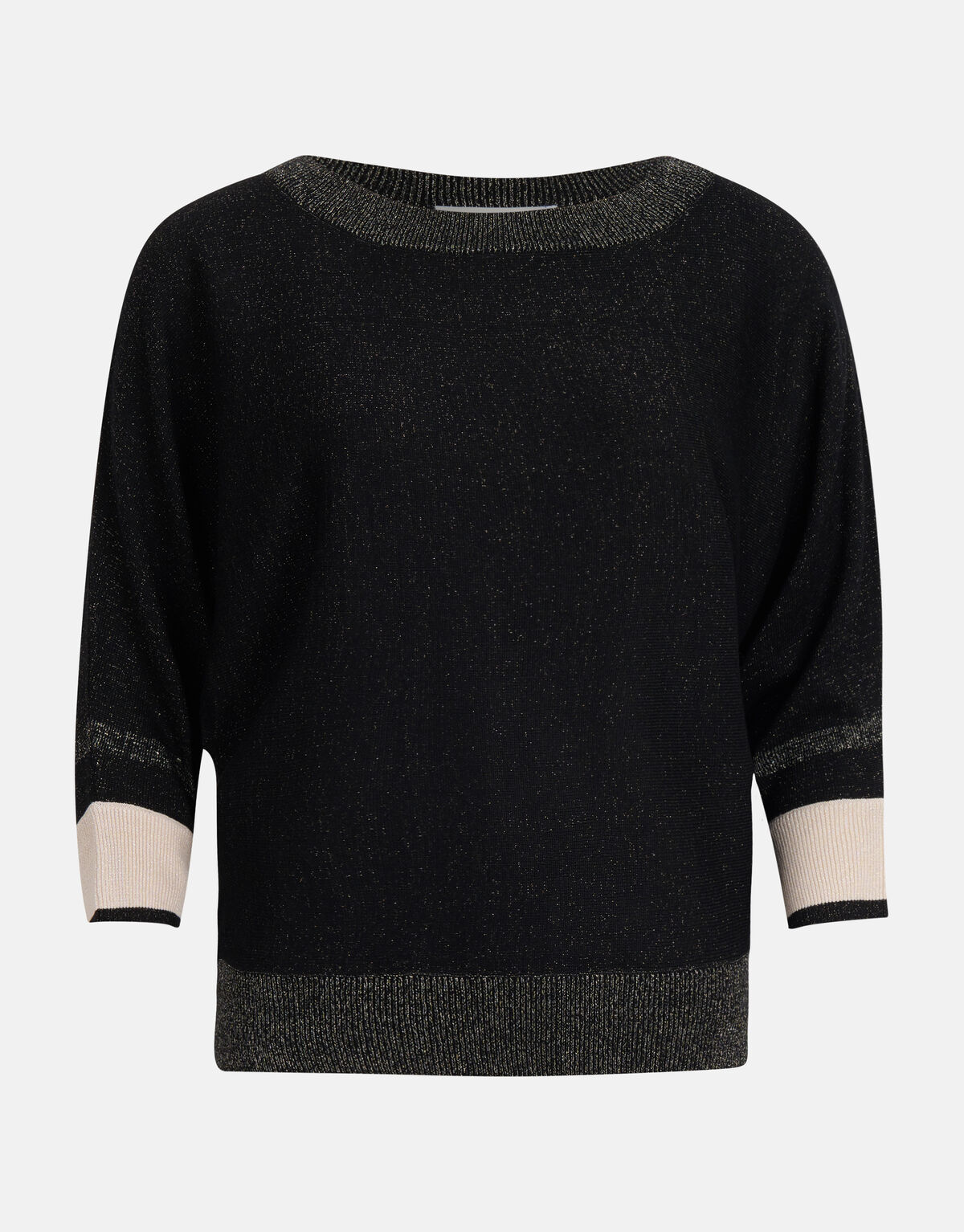 Colourblock Fledermausärmel Pullover Schwarz von M SHOEBY WOMEN