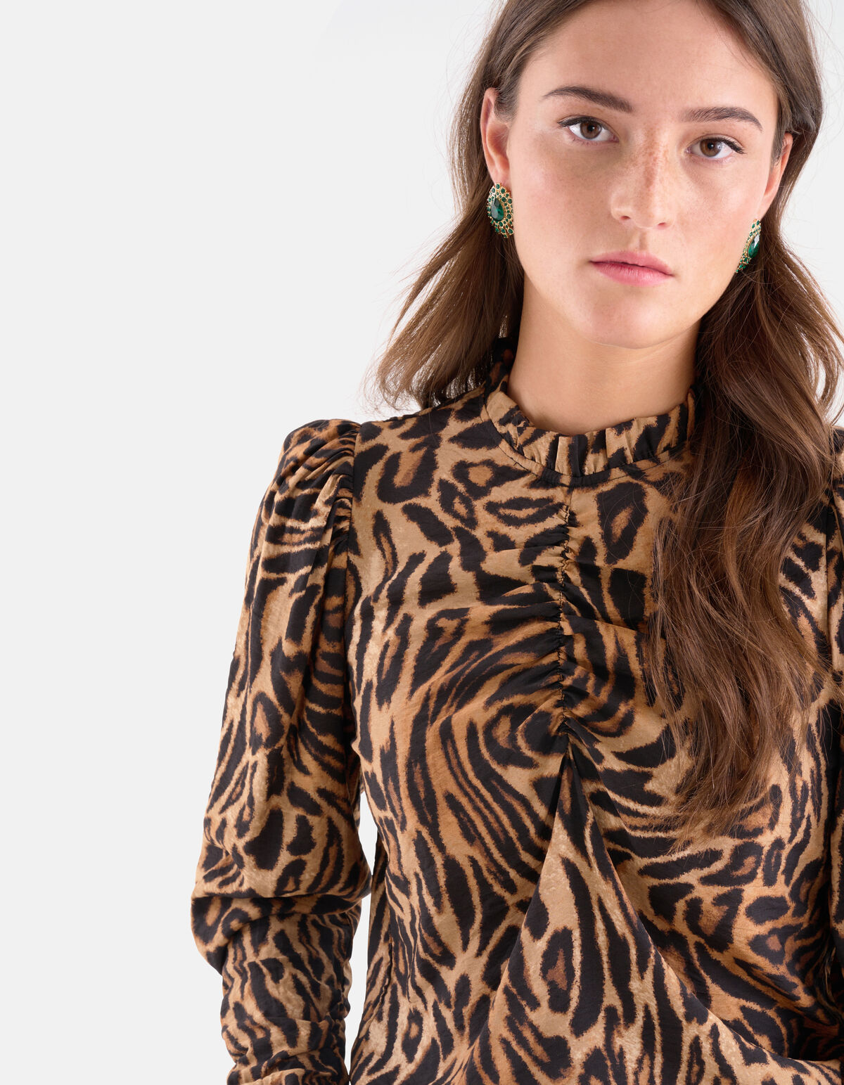 Top mit Puffärmeln im Leopardenmuster SHOEBY WOMEN