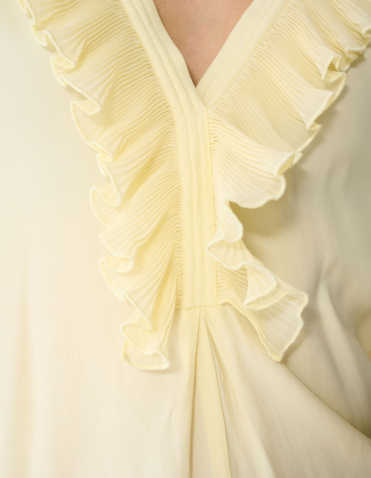 &Uuml;bergro&szlig;e Volantbluse Hellgelb SHOEBY WOMEN