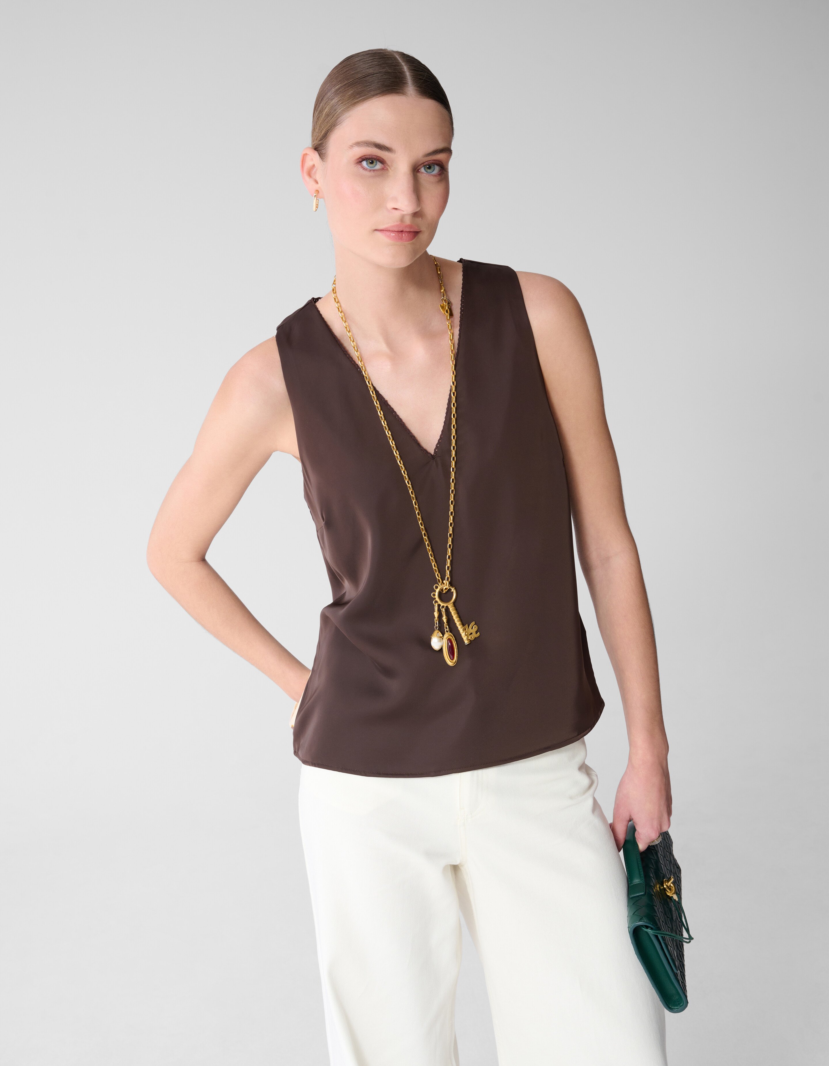 Satin Top Dunkelbraun Bei Mieke SHOEBY WOMEN