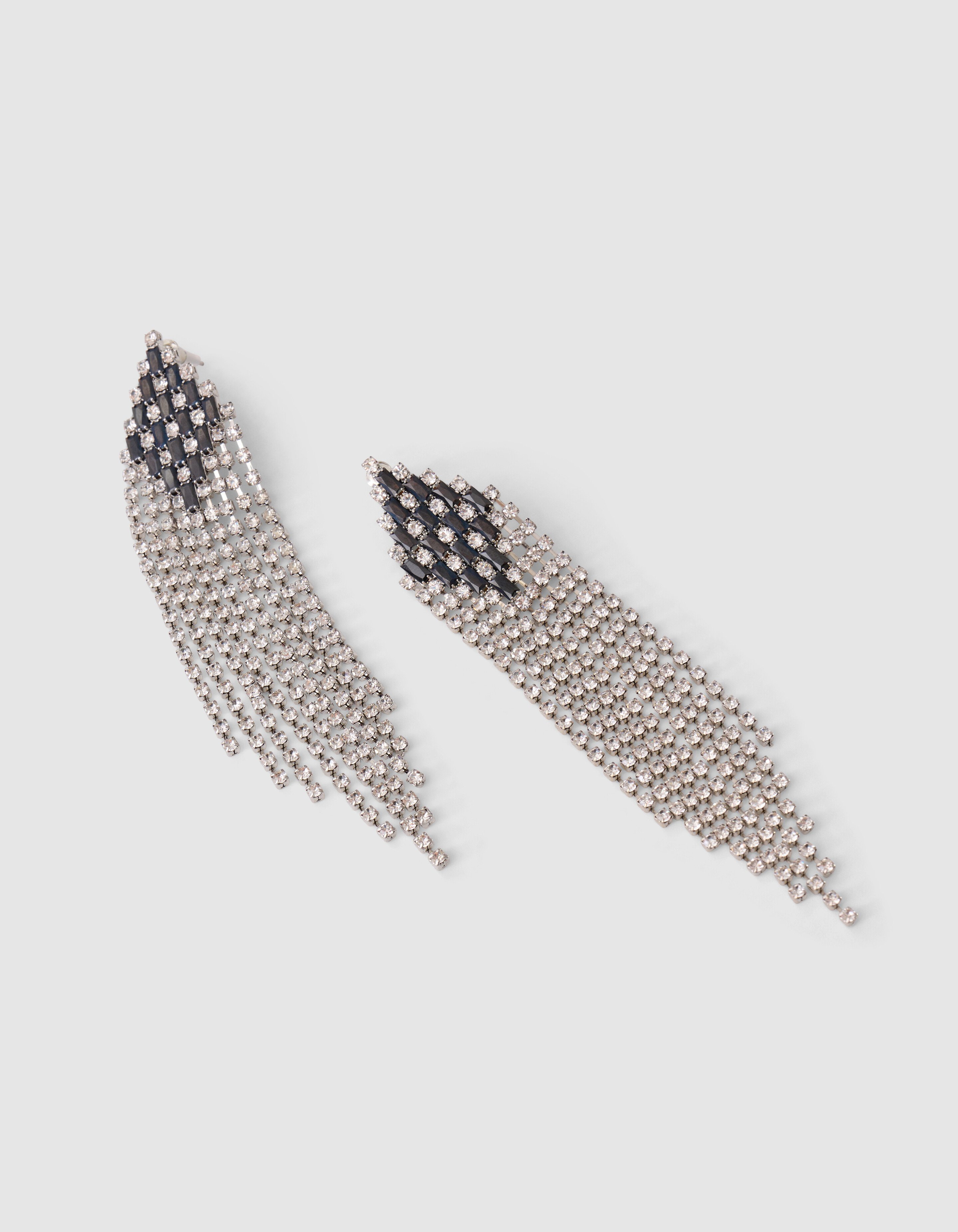 Rautenf&ouml;rmige Strassohrringe Silber SHOEBY ACCESSOIRES