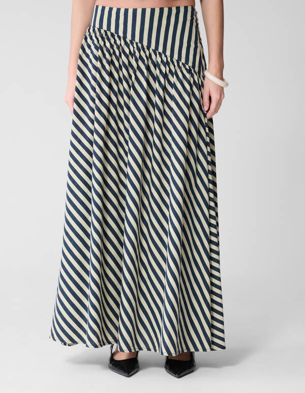 Gestreifter Maxi-Rock Hellgr&uuml;n von Lonneke SHOEBY WOMEN