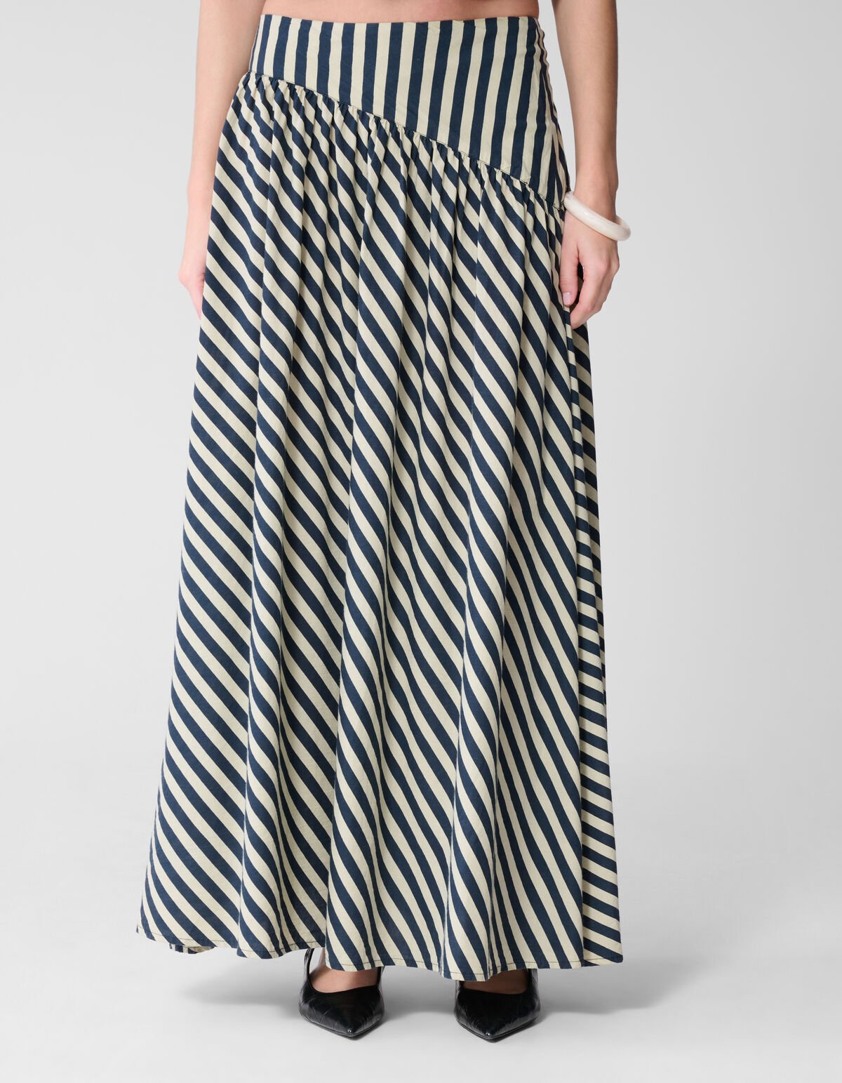 Gestreifter Maxi-Rock Hellgr&uuml;n von Lonneke SHOEBY WOMEN