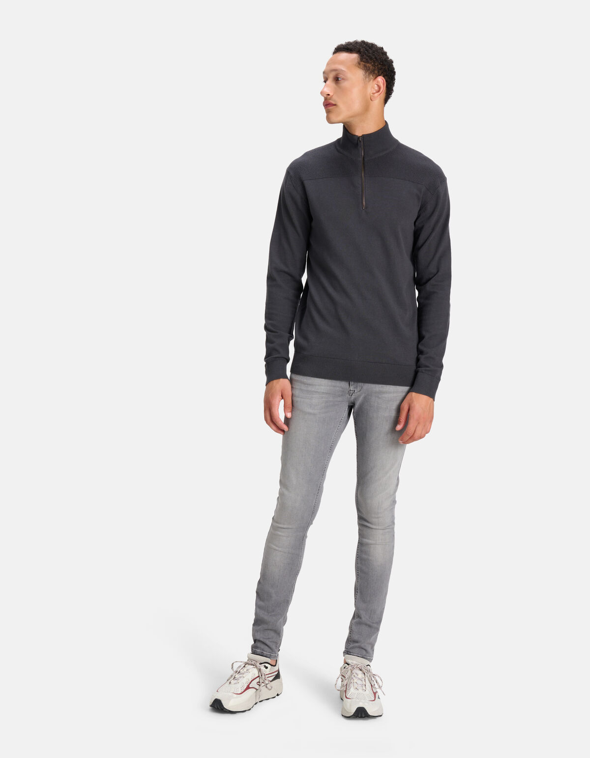 Pullover mit Reißverschluss Anthrazit SHOEBY MEN