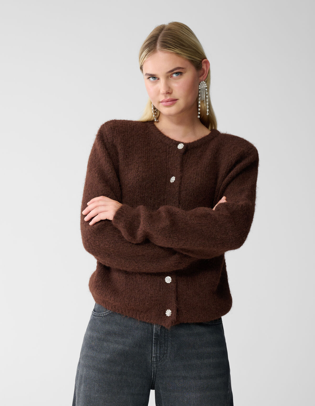 Zweibrüstige Strickweste Braun SHOEBY WOMEN