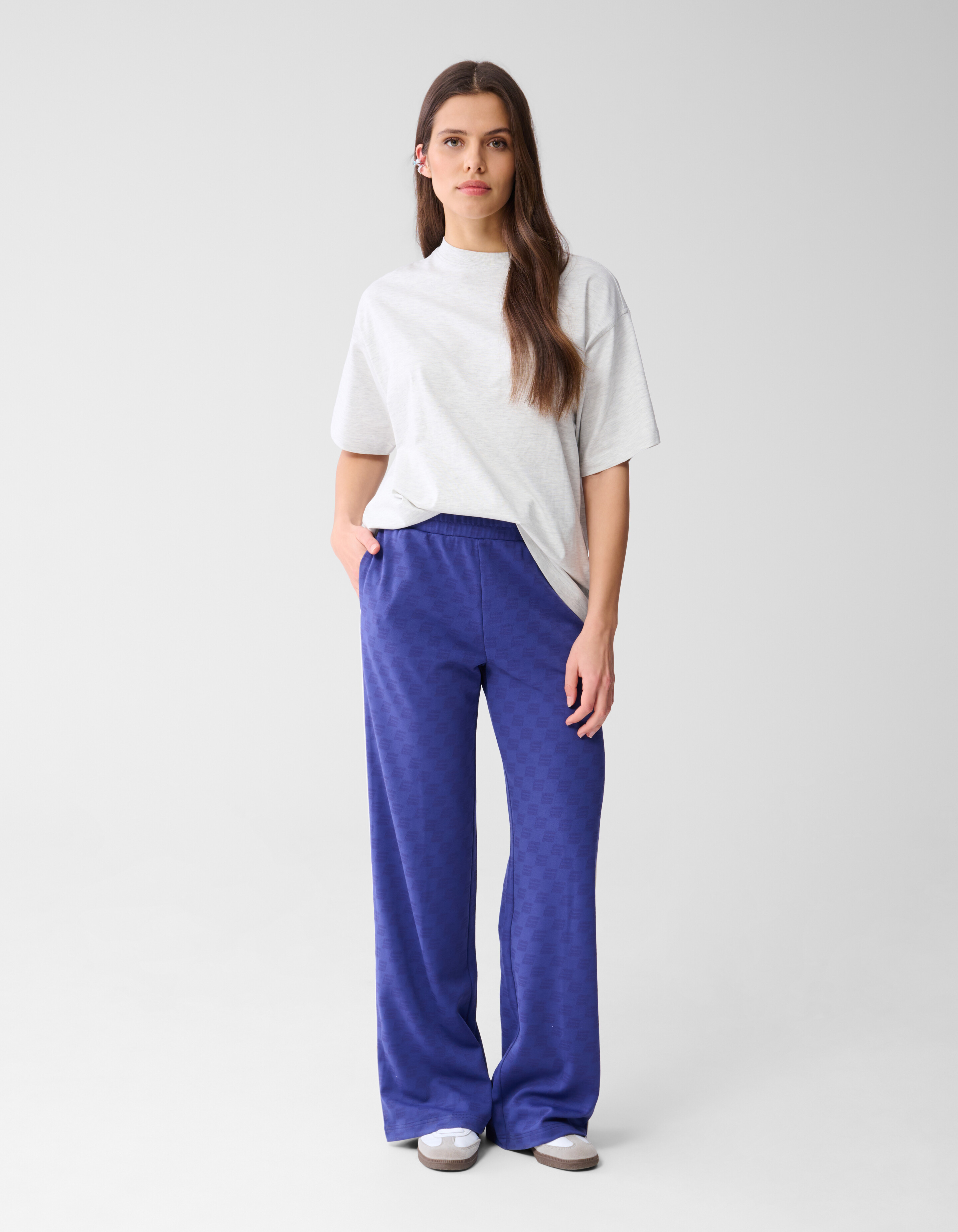 Sportliche Jacquard-Hose Paars By Monica SHOEBY WOMEN
