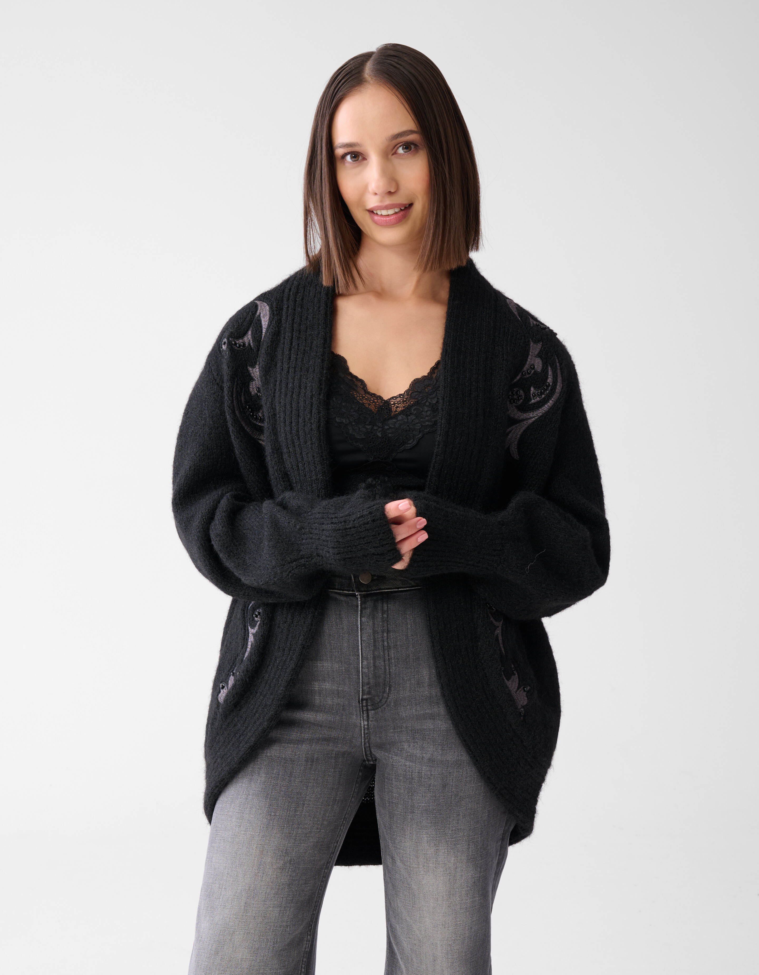 Vintage Strickjacke Schwarz SHOEBY WOMEN