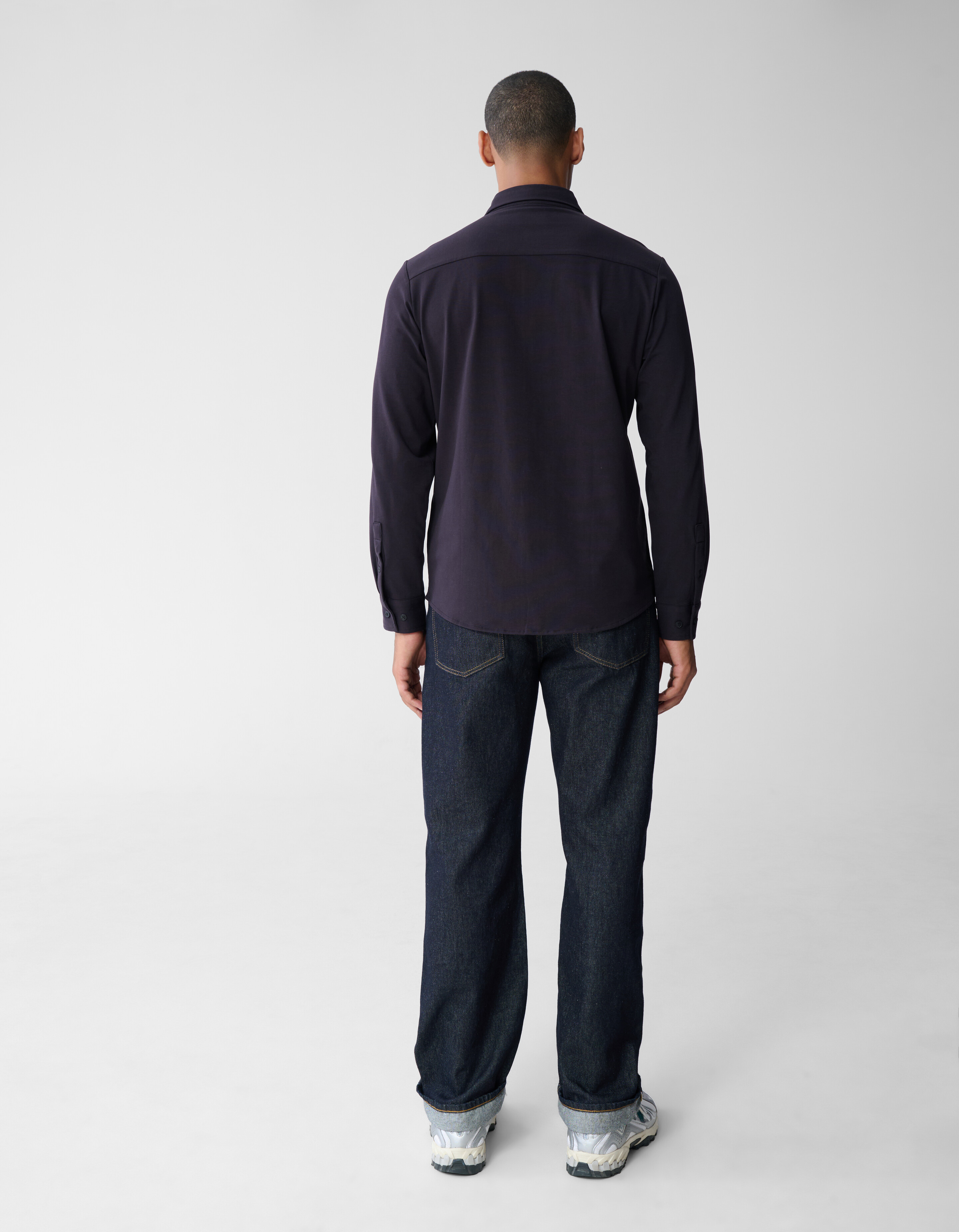 Jersey Overhemd Donkerbruin SHOEBY MEN