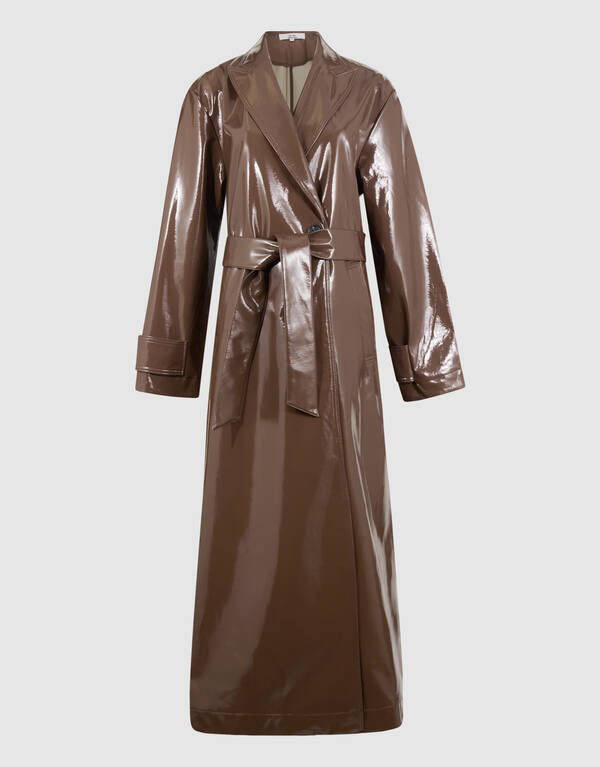 Übergroßer Lack-Trenchcoat Braun von Monica SHOEBY WOMEN