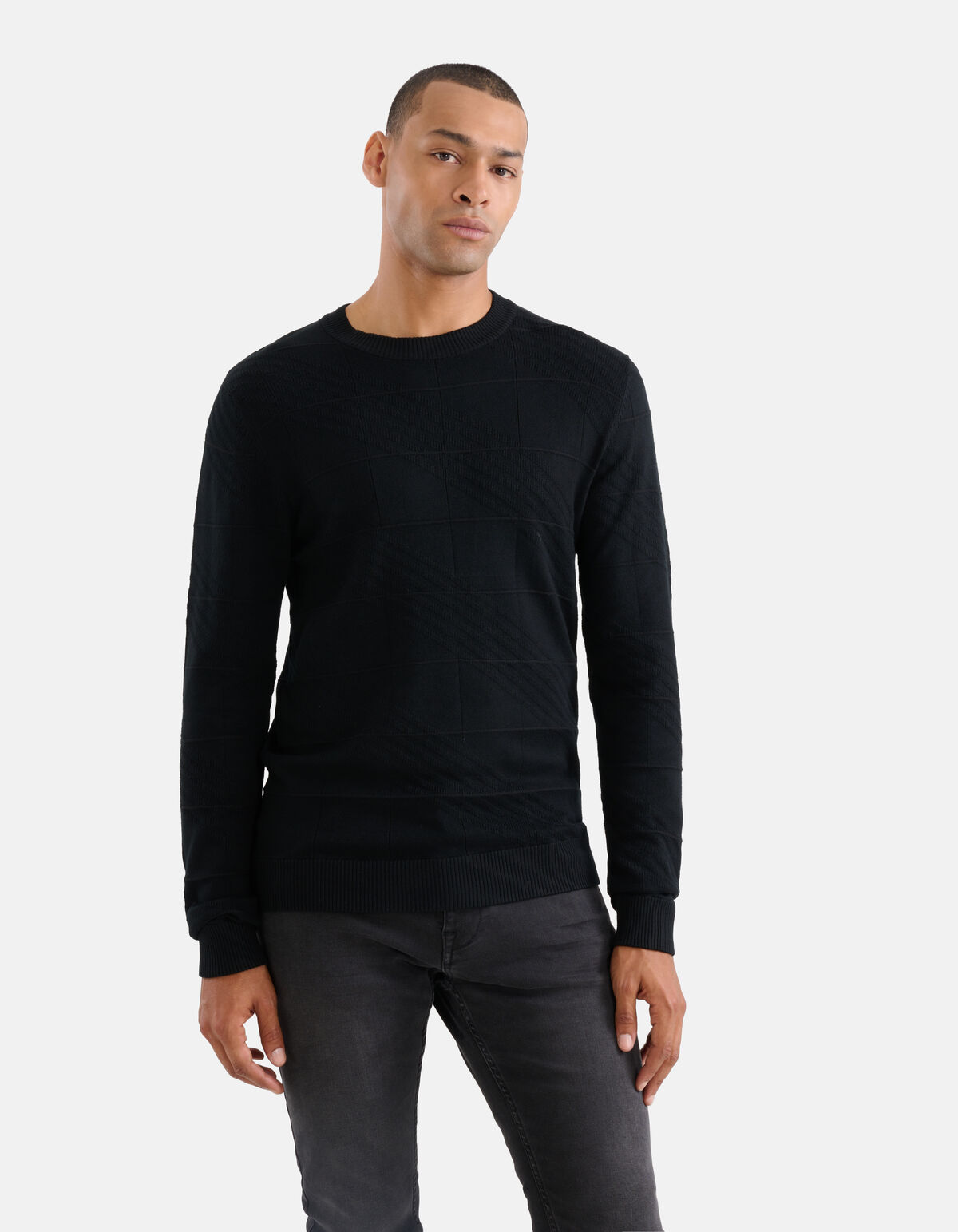 Diagonaler Pullover Schwarz SHOEBY MEN