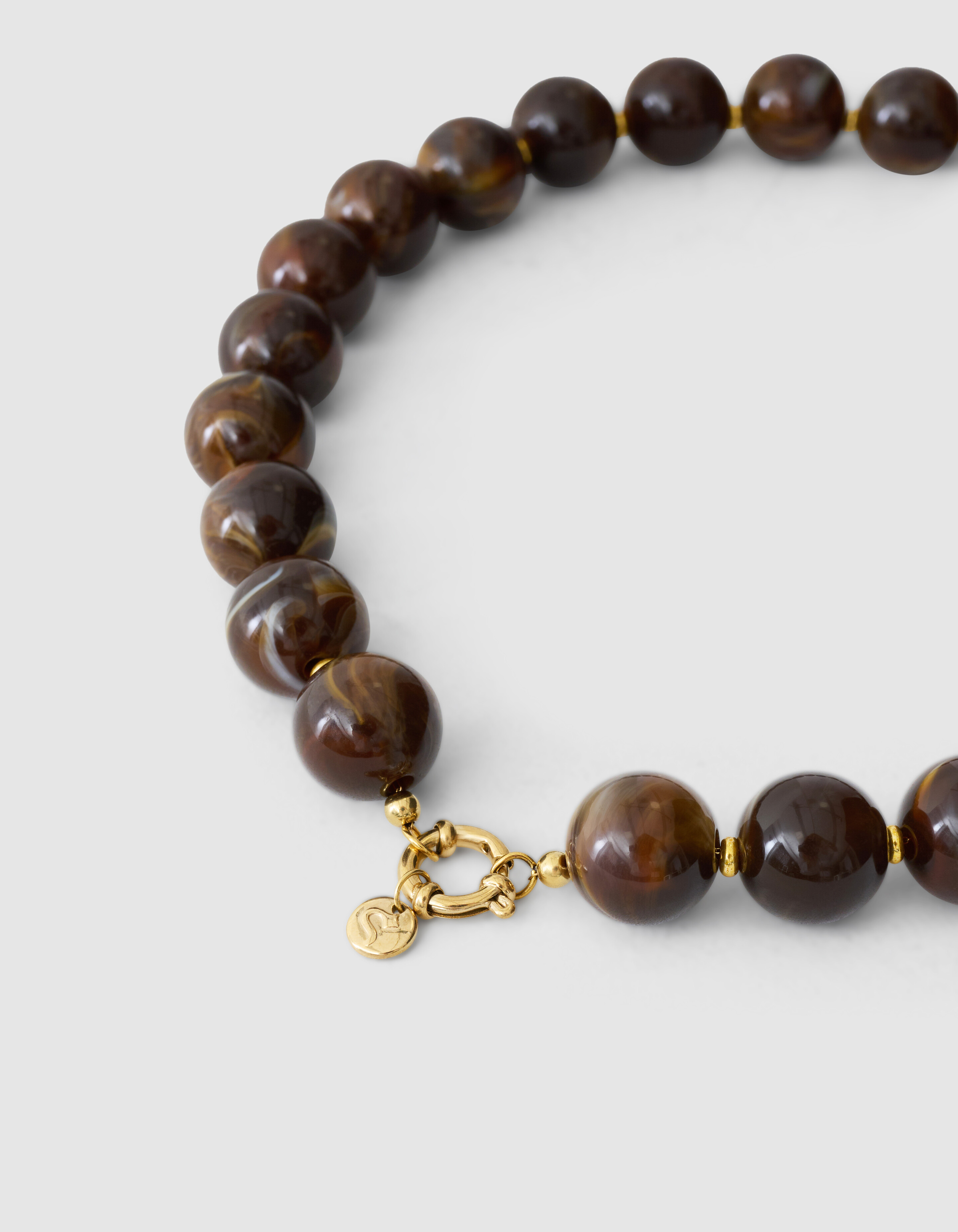 Runde Perlenkette Braun SHOEBY ACCESSOIRES