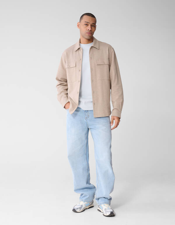 Hellbraunes, weiches Overshirt SHOEBY MEN