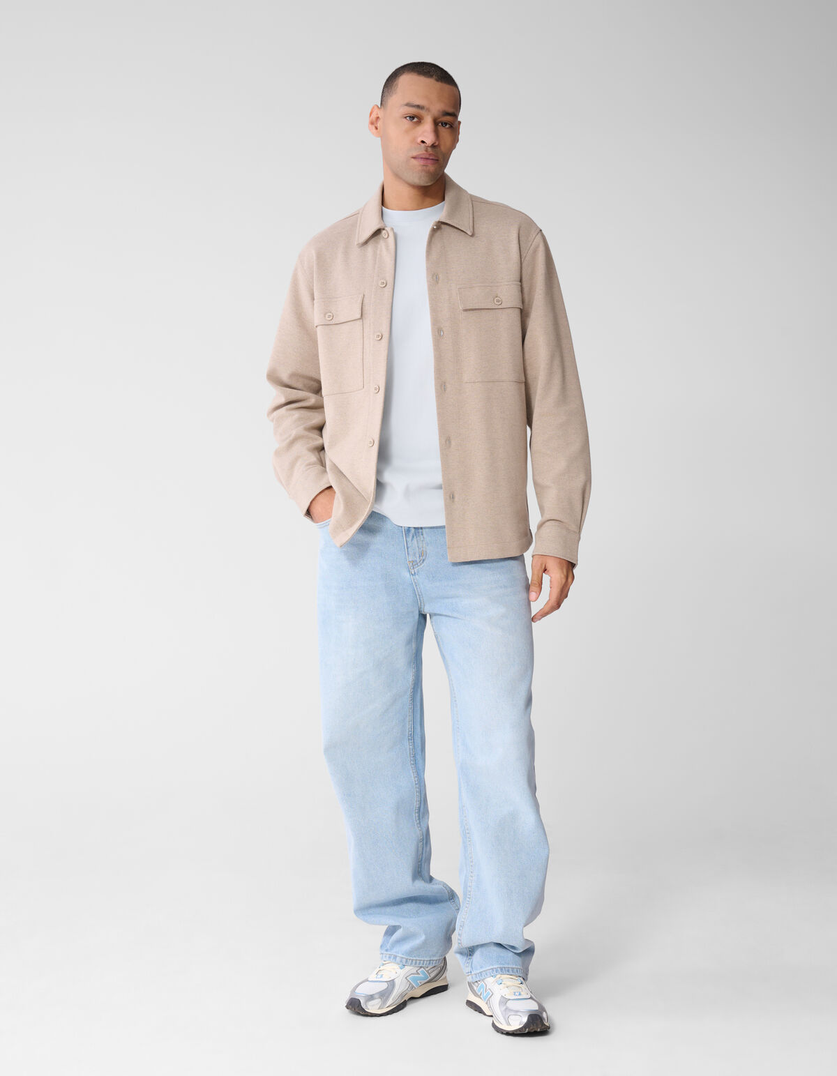 Hellbraunes, weiches Overshirt SHOEBY MEN