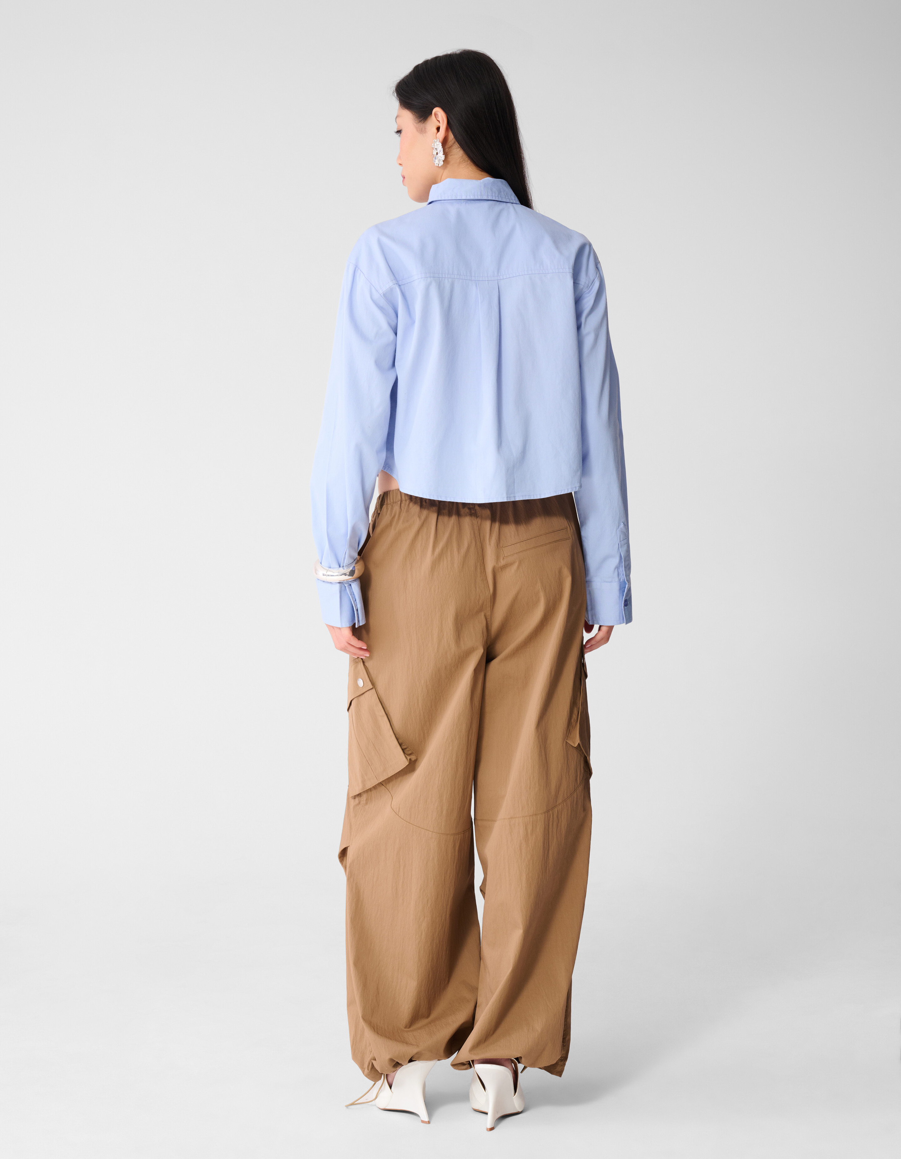 Oversized-Bluse mit Nieten Light Blue SHOEBY WOMEN