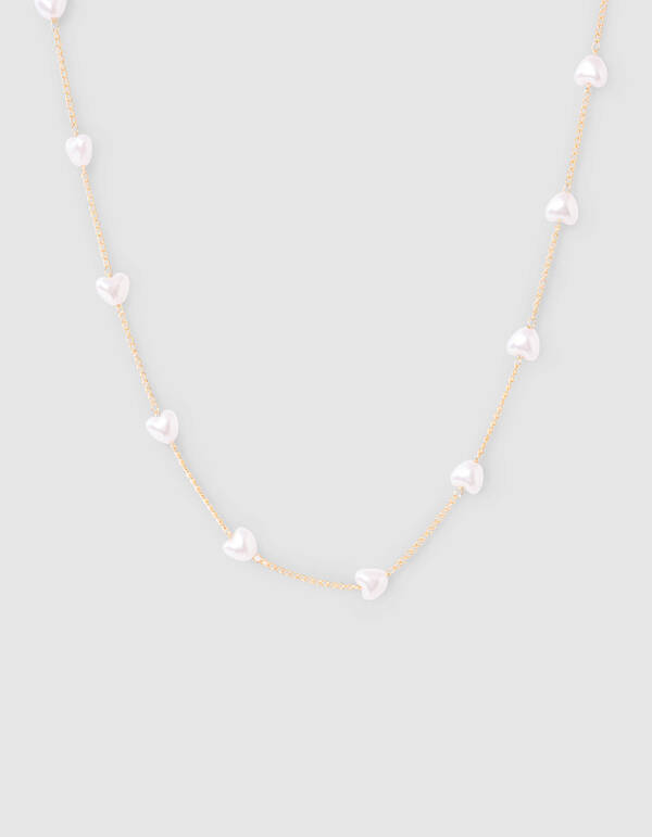 Halskette mit gepufftem Herzmotiv, Gold SHOEBY ACCESSOIRES