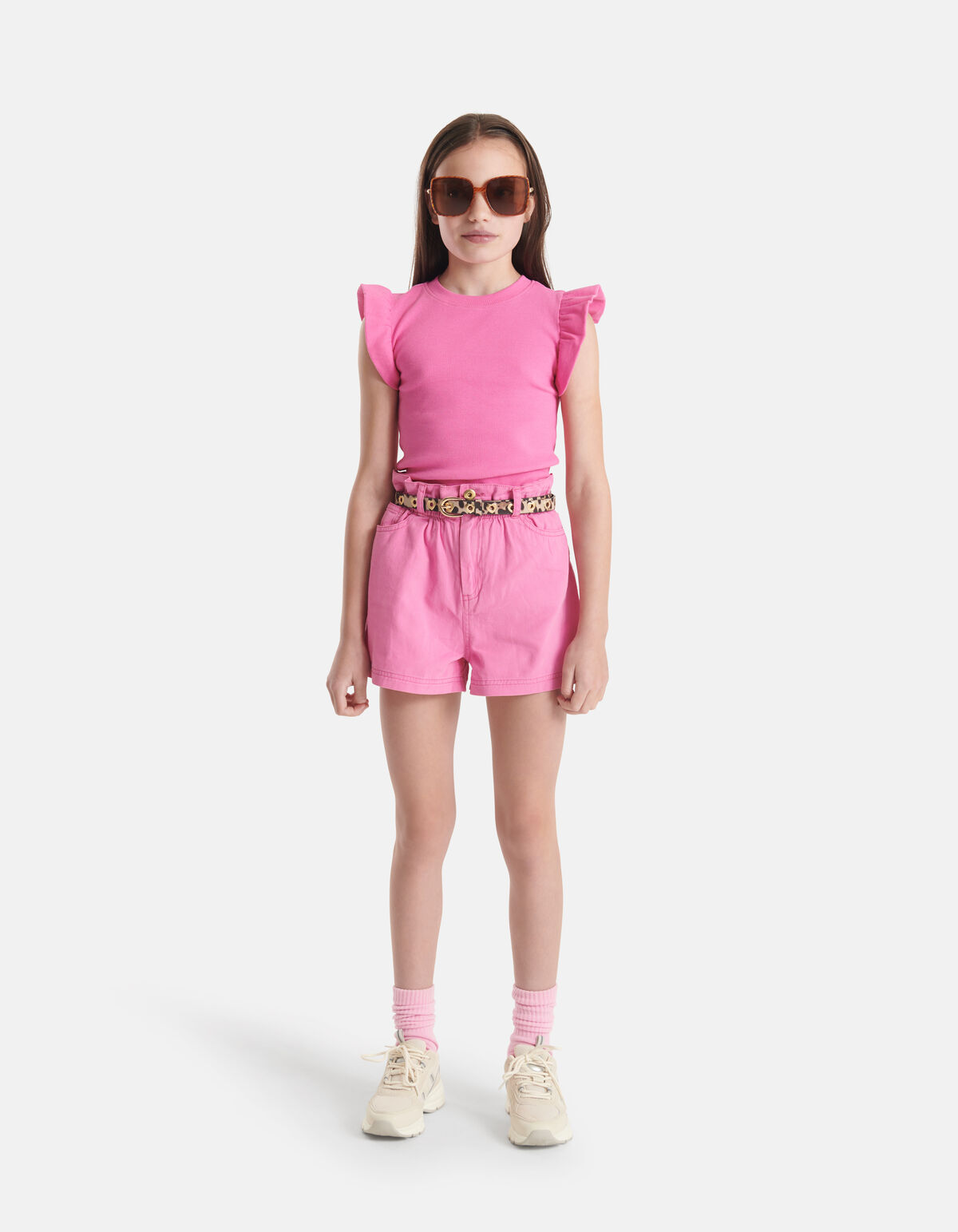 Ruffle Rib Top Rosa SHOEBY GIRLS