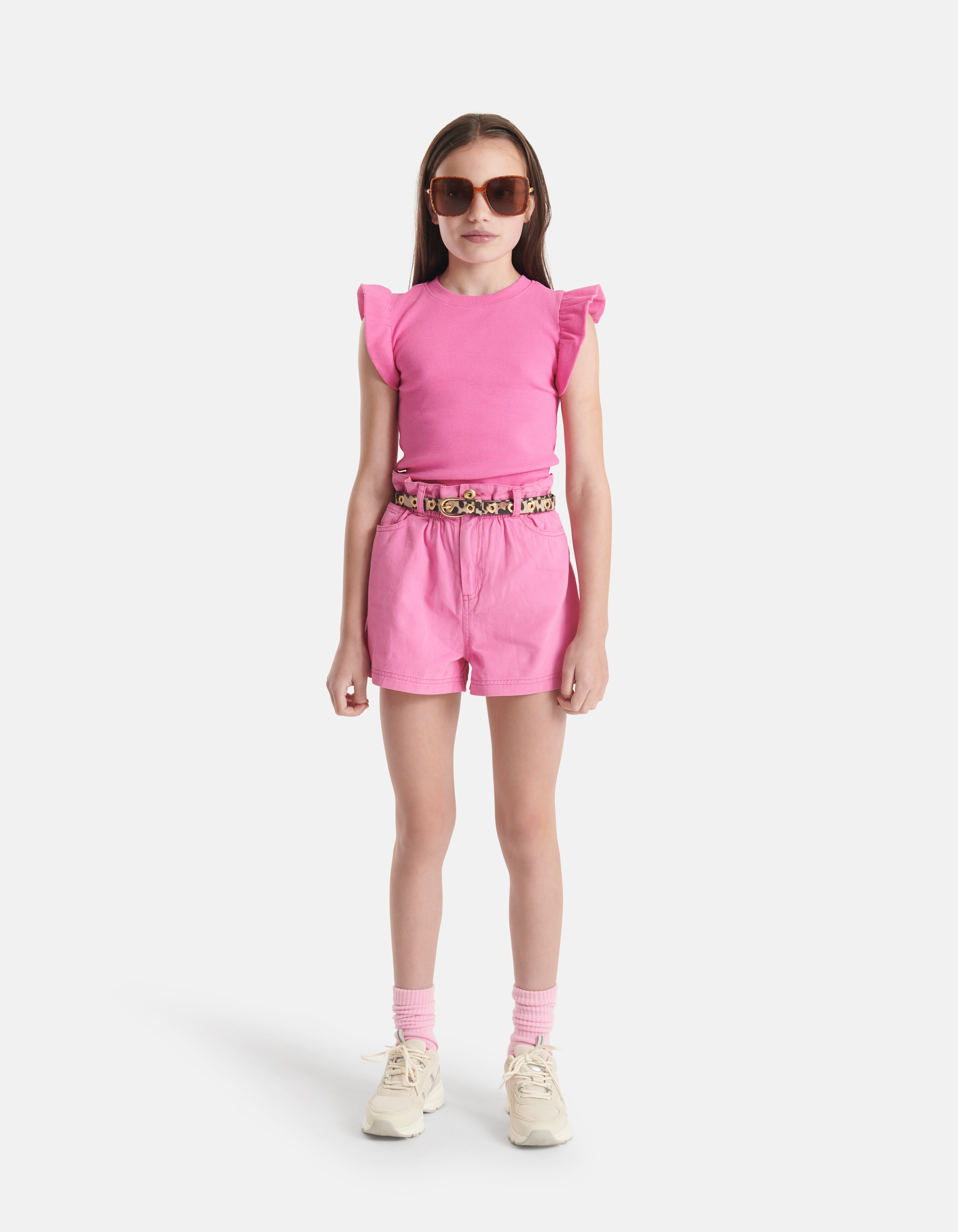 Ruffle Rib Top Rosa SHOEBY GIRLS