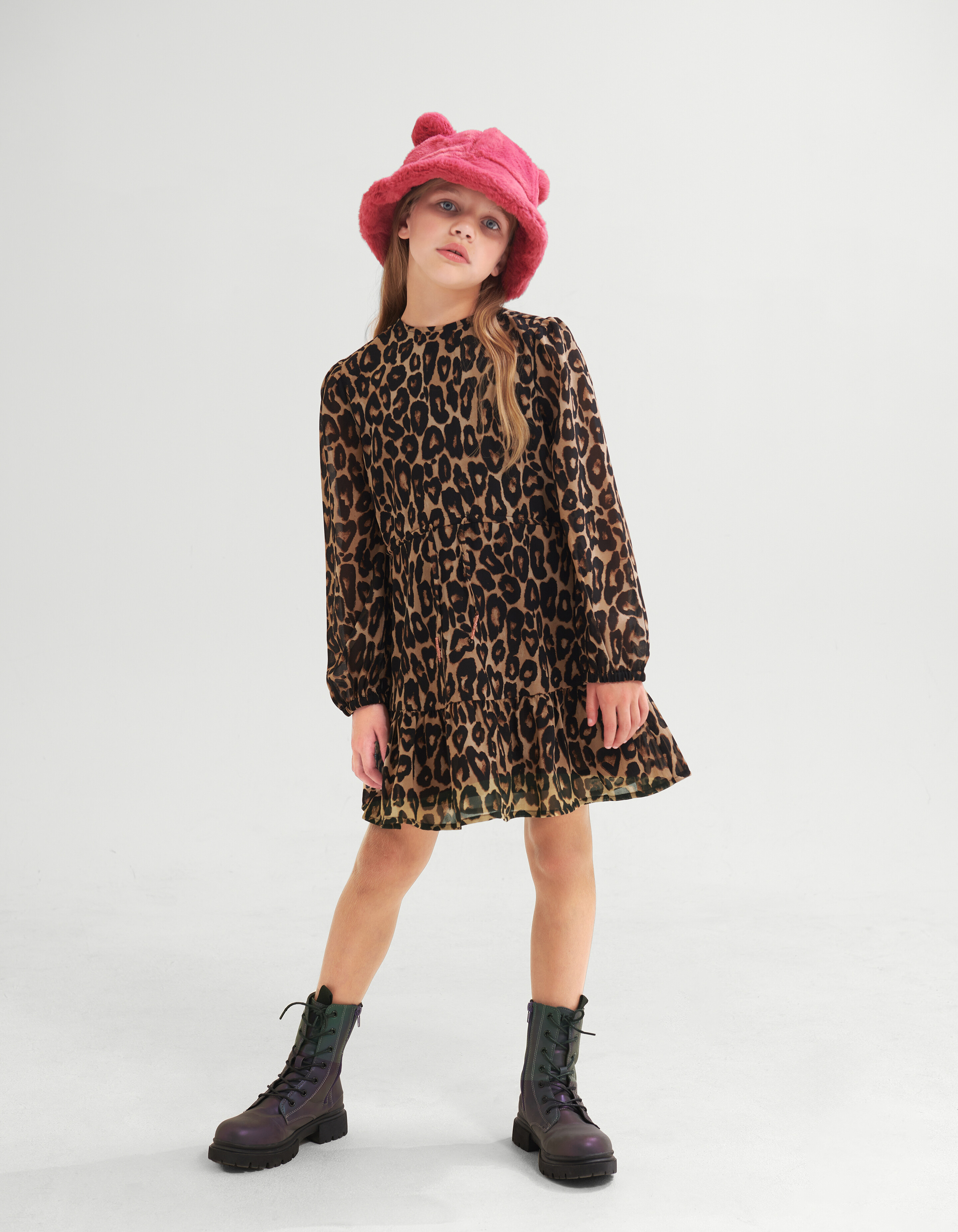 Leopard Print Kleid Braun SHOEBY GIRLS