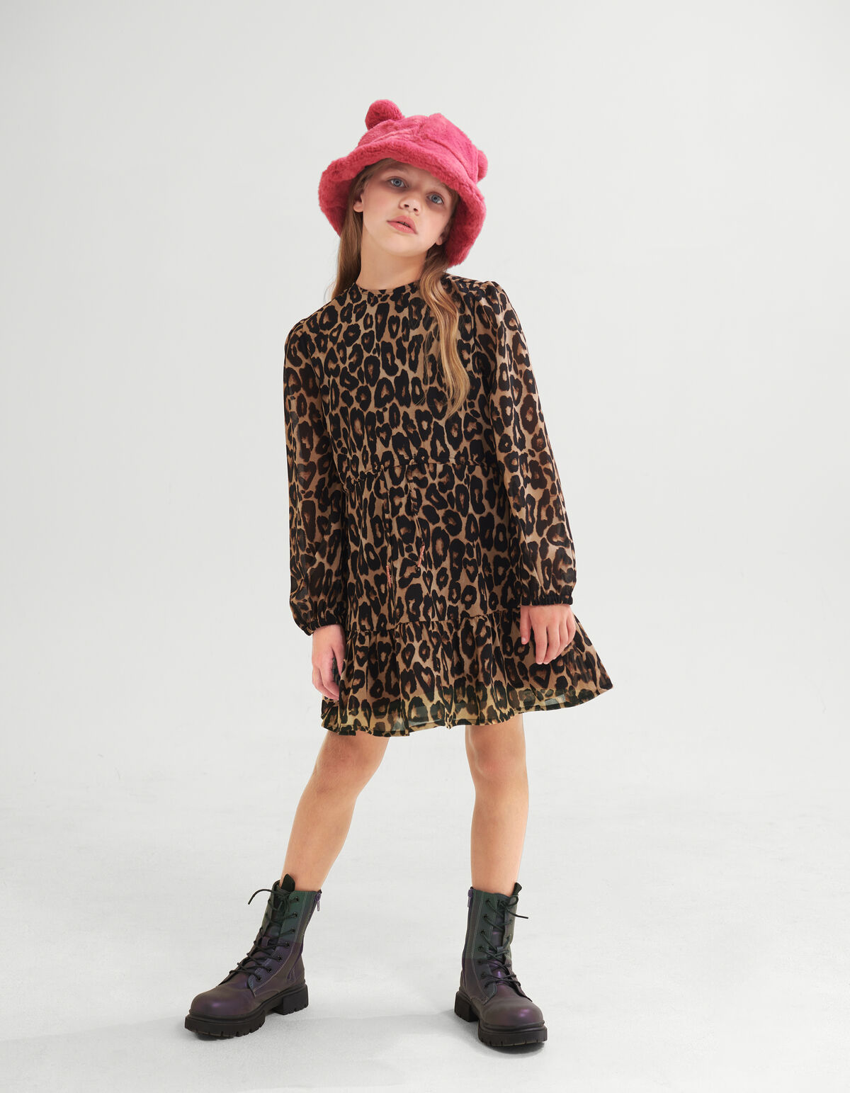 Leopard Print Kleid Braun SHOEBY GIRLS