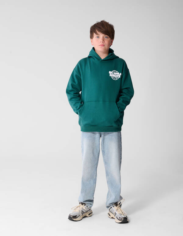 Oversized Fit Donut Hoodie Dunkelgr&uuml;n SHOEBY BOYS