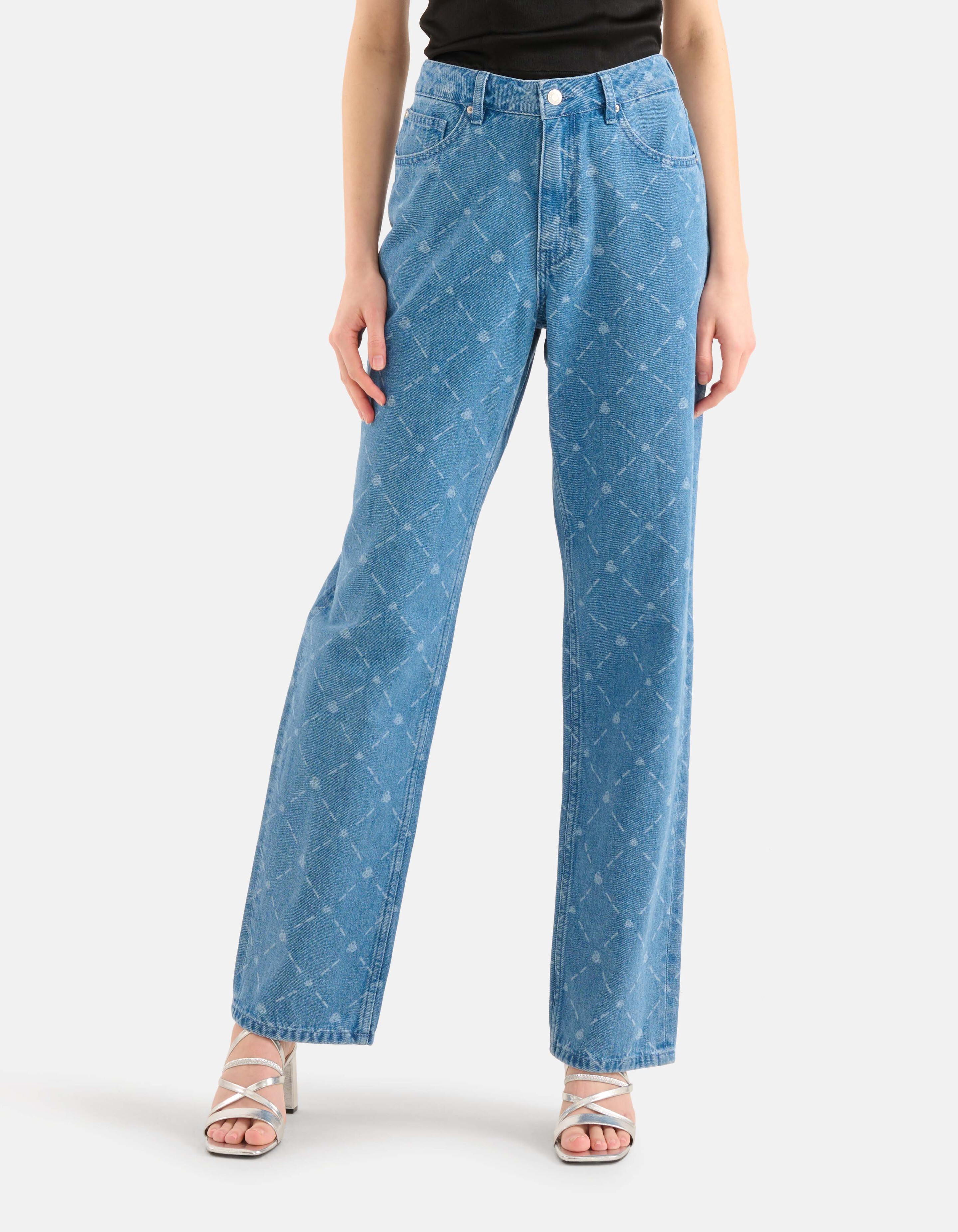 Bedruckte Straight Jeans Blau SHOEBY WOMEN