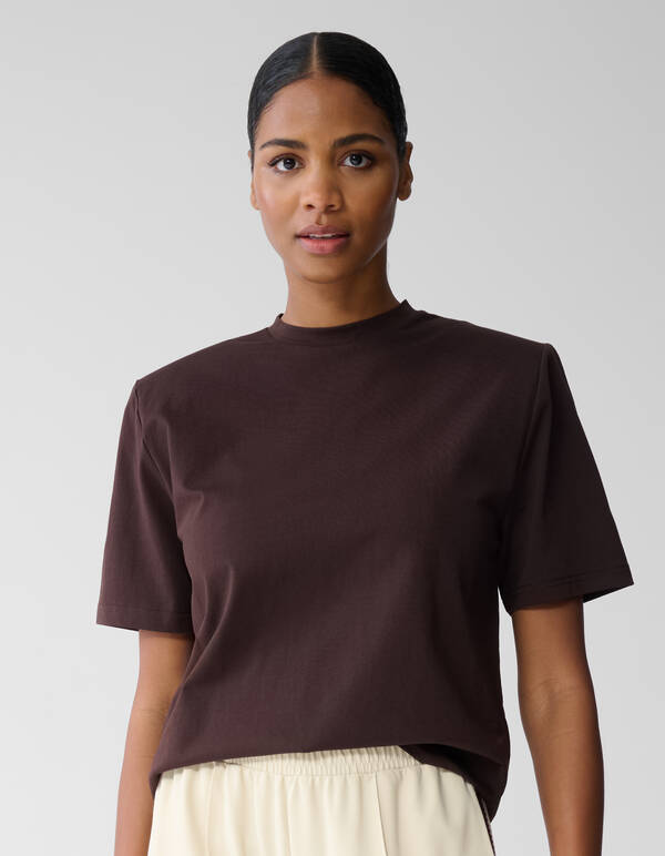 Gepolstertes T-Shirt Dunkelbraun SHOEBY WOMEN