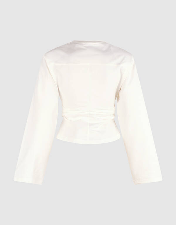 Drapierte Schulter Longsleeve Ecru SHOEBY WOMEN