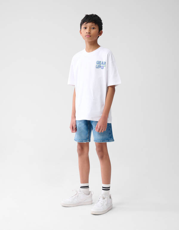 Gear Up Text-T-Shirt Weiß SHOEBY BOYS