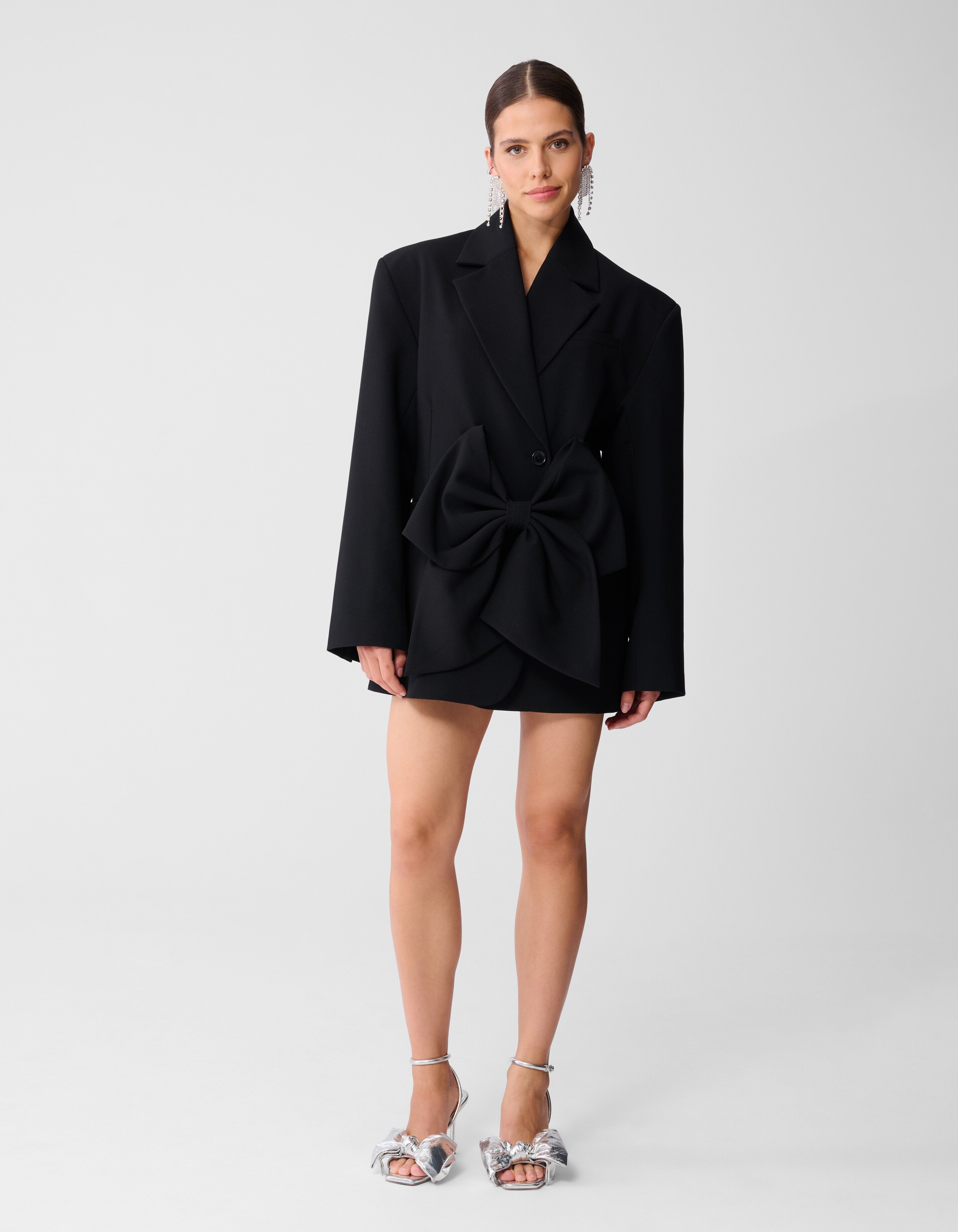 Oversized-Blazer-Kleid mit Krawatte, schwarz SHOEBY WOMEN