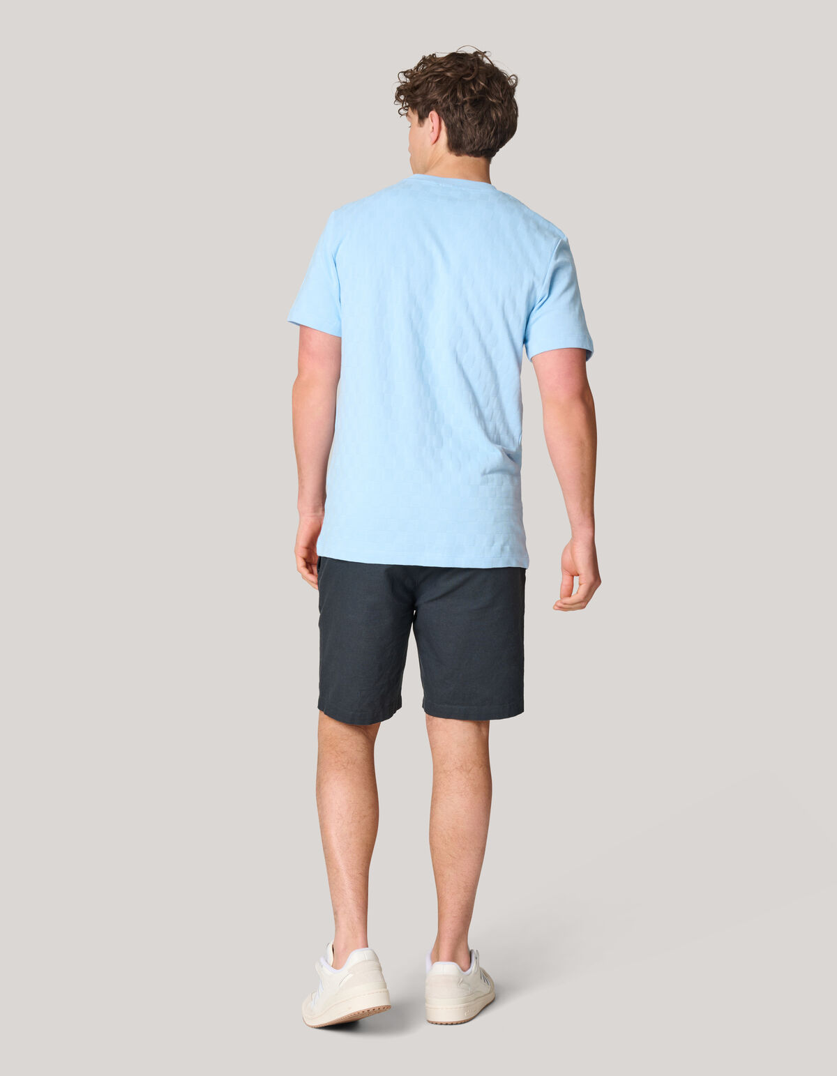 Block Textur T-shirt Hellblau SHOEBY MEN