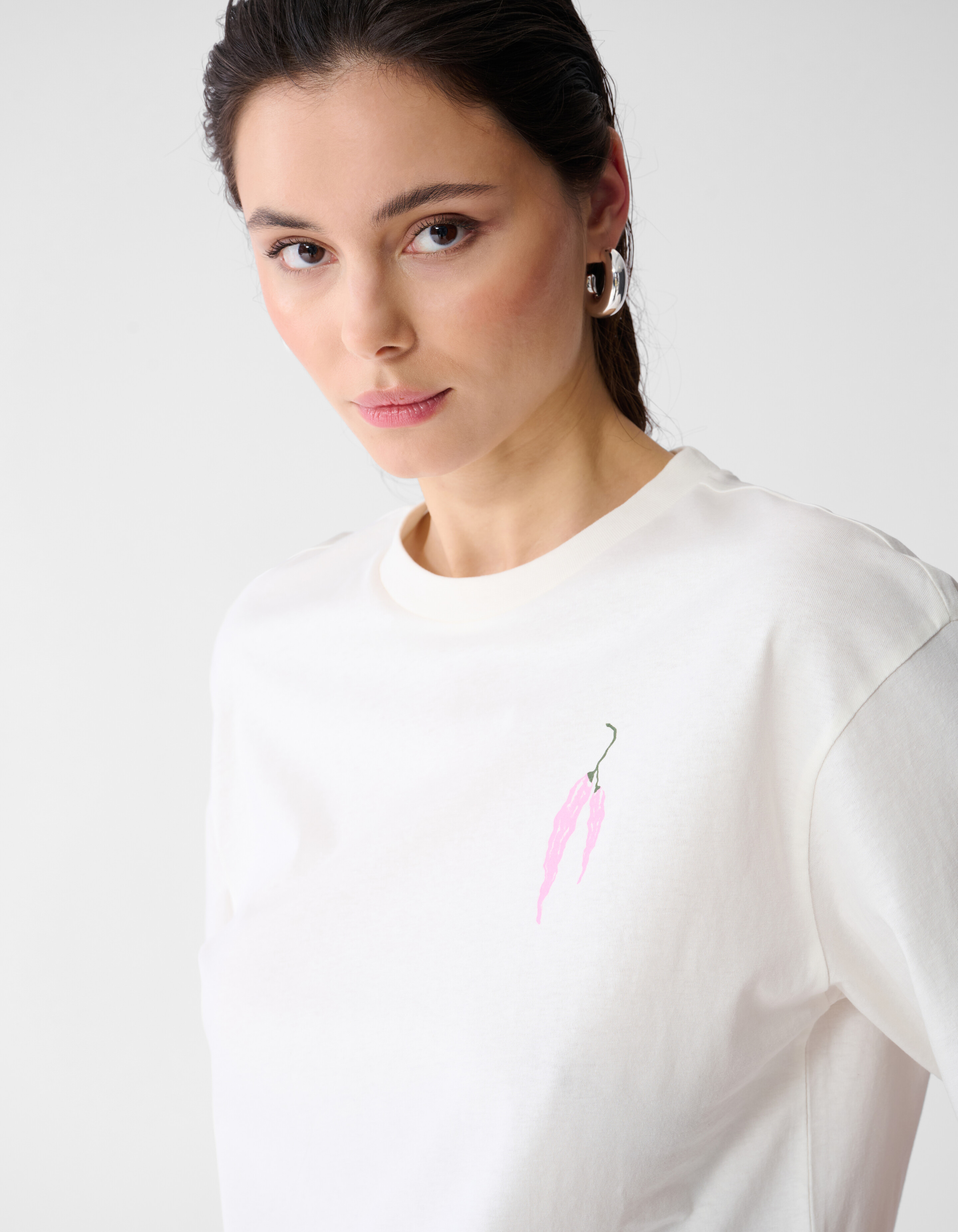 Pepper Artwork T-Shirt Gebrochen Wei&szlig; SHOEBY WOMEN